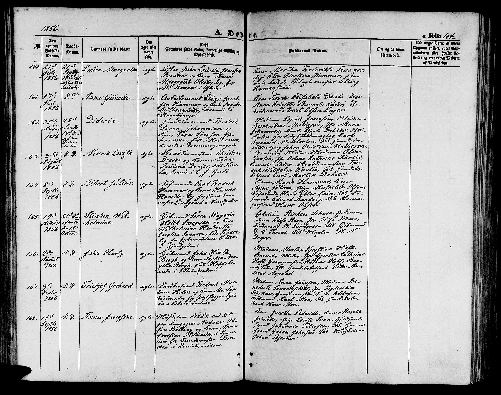 Ministerialprotokoller, klokkerbøker og fødselsregistre - Sør-Trøndelag, SAT/A-1456/602/L0138: Klokkerbok nr. 602C06, 1853-1858, s. 104