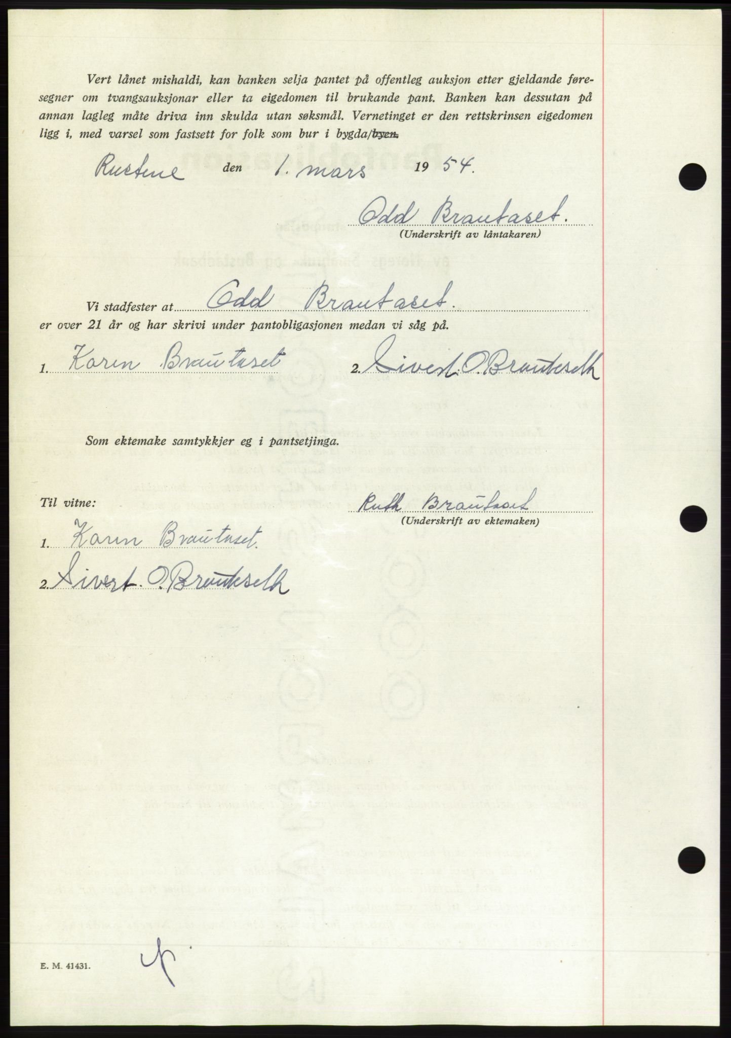 Søre Sunnmøre sorenskriveri, AV/SAT-A-4122/1/2/2C/L0124: Pantebok nr. 12B, 1953-1954, Dagboknr: 538/1954