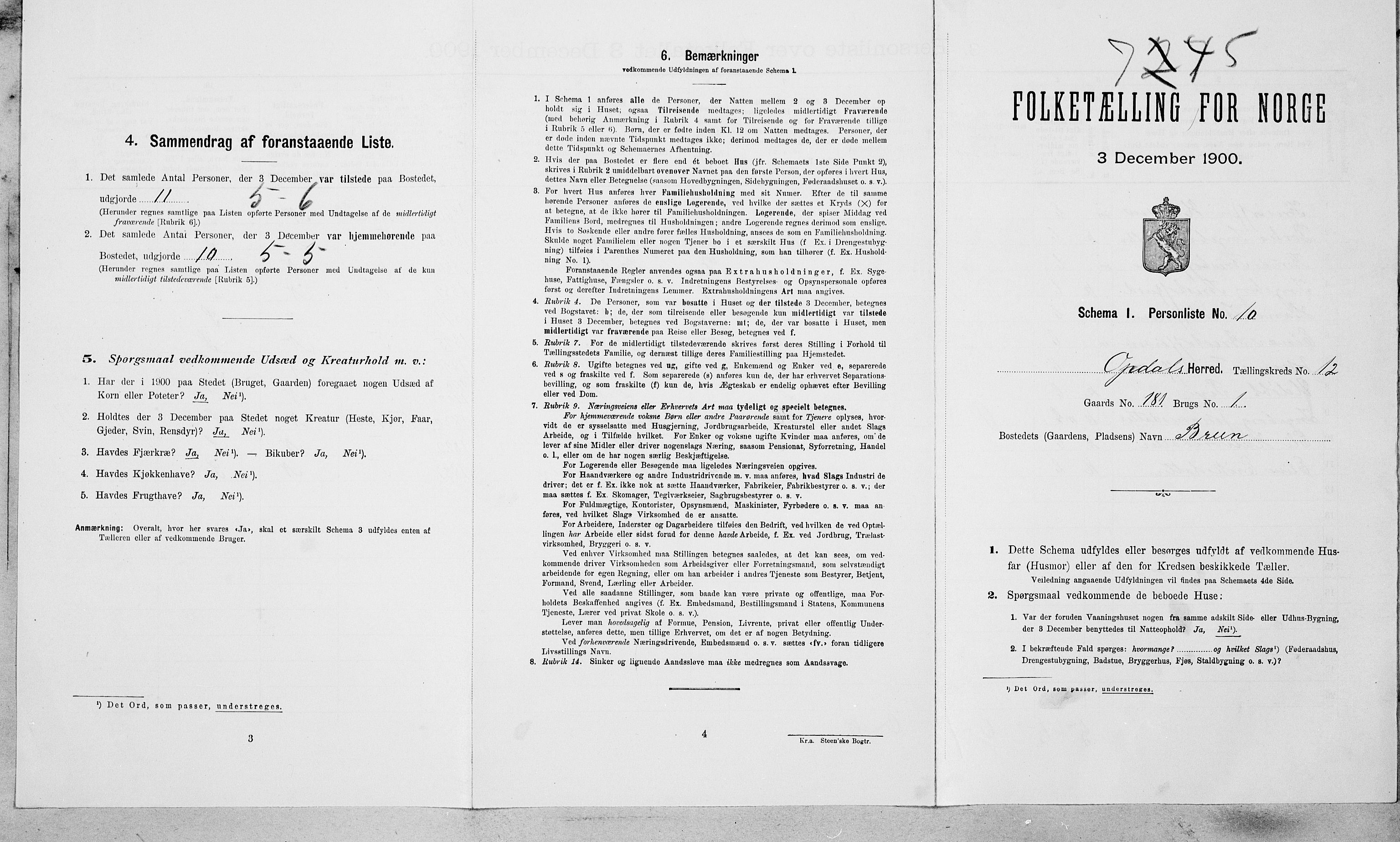 SAT, Folketelling 1900 for 1634 Oppdal herred, 1900, s. 970