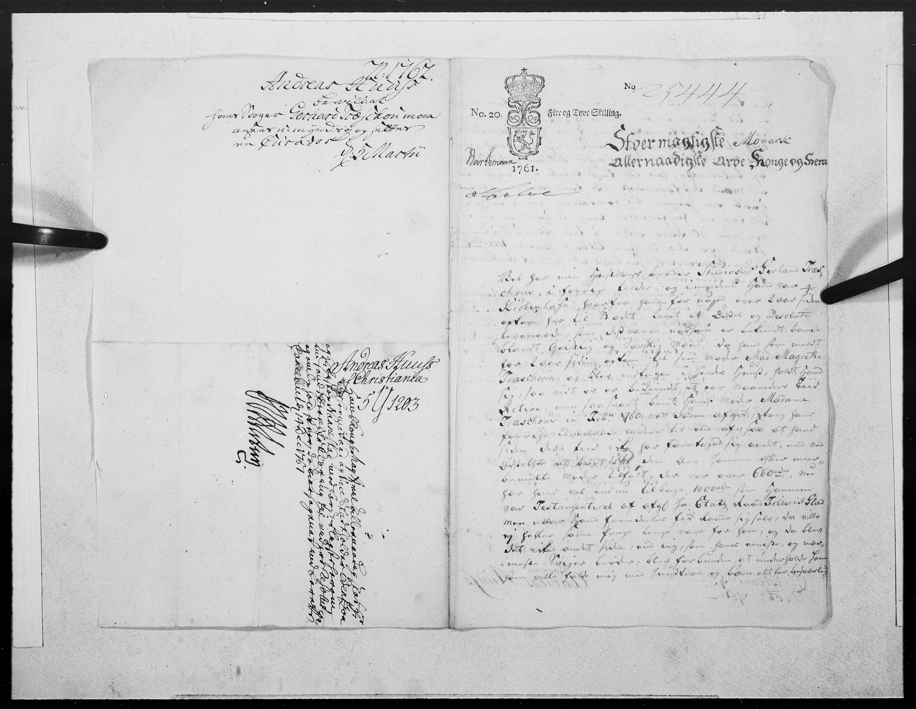 Danske Kanselli 1572-1799, AV/RA-EA-3023/F/Fc/Fcc/Fcca/L0183: Norske innlegg 1572-1799, 1762, s. 115