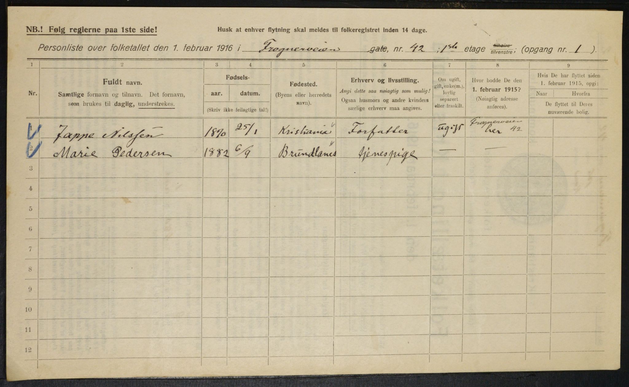 OBA, Kommunal folketelling 1.2.1916 for Kristiania, 1916, s. 28238