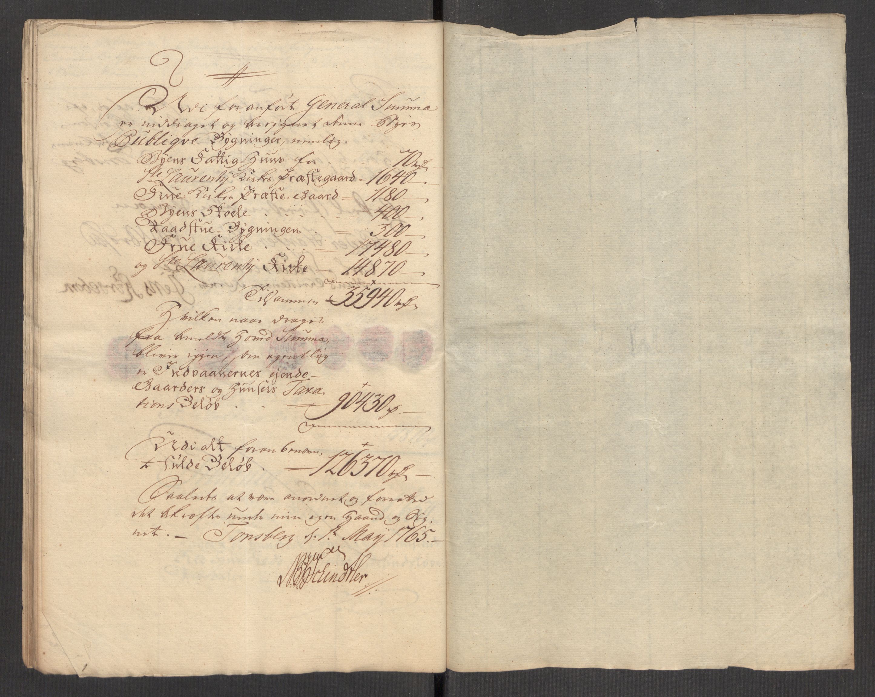 Kommersekollegiet, Brannforsikringskontoret 1767-1814, RA/EA-5458/F/Fa/L0056/0001: Tønsberg / Branntakstprotokoll, 1765, s. 29