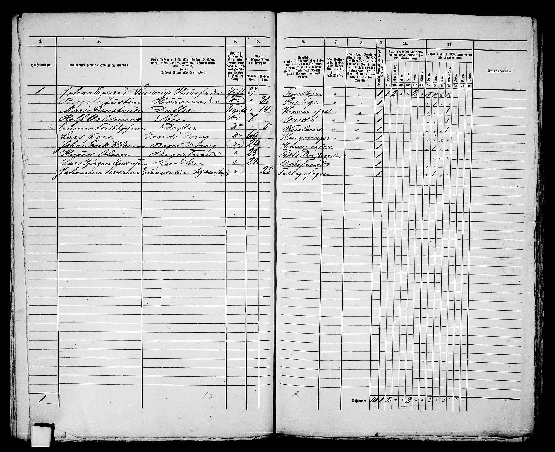 RA, Folketelling 1865 for 2002B Vardø prestegjeld, Vardø kjøpstad, 1865, s. 87