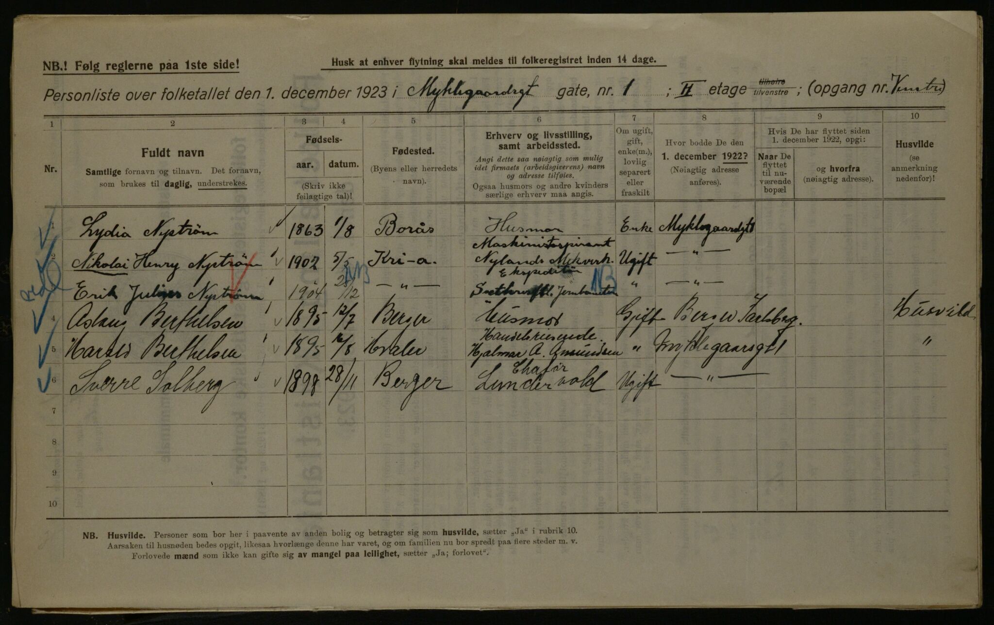 OBA, Kommunal folketelling 1.12.1923 for Kristiania, 1923, s. 75136