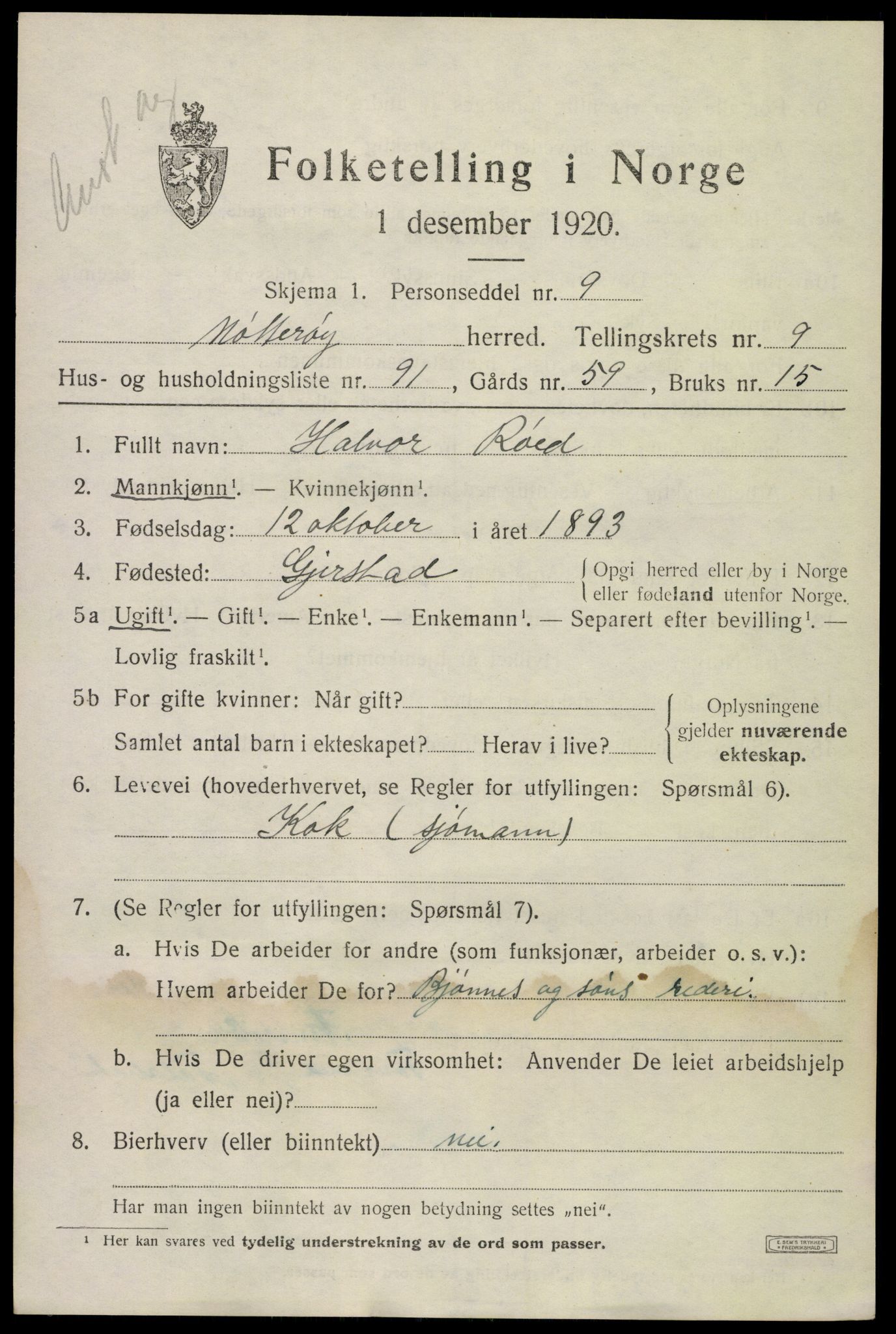 SAKO, Folketelling 1920 for 0722 Nøtterøy herred, 1920, s. 12323