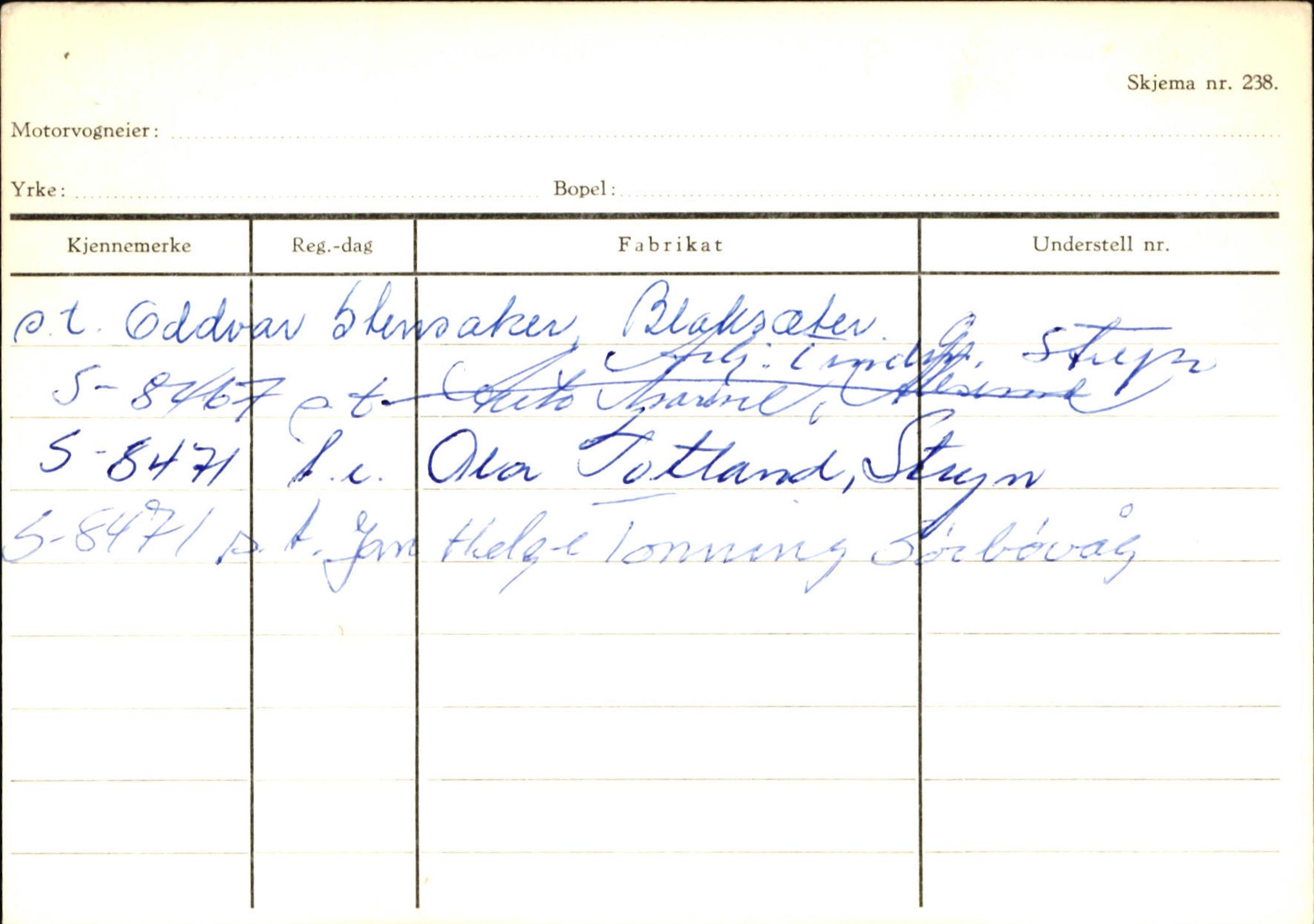 Statens vegvesen, Sogn og Fjordane vegkontor, AV/SAB-A-5301/4/F/L0131: Eigarregister Høyanger P-Å. Stryn S-Å, 1945-1975, s. 1575