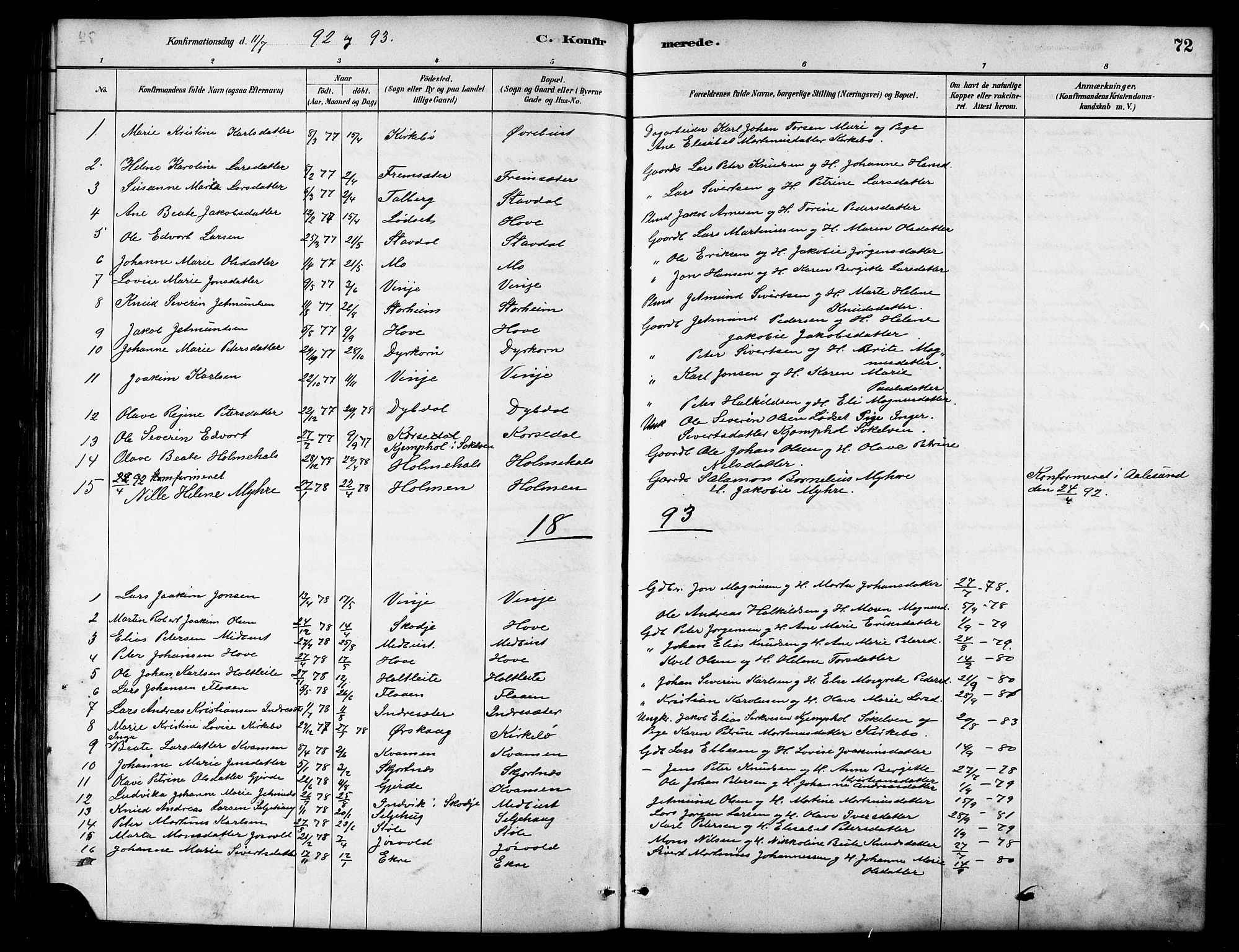 Ministerialprotokoller, klokkerbøker og fødselsregistre - Møre og Romsdal, AV/SAT-A-1454/521/L0302: Klokkerbok nr. 521C03, 1882-1907, s. 72