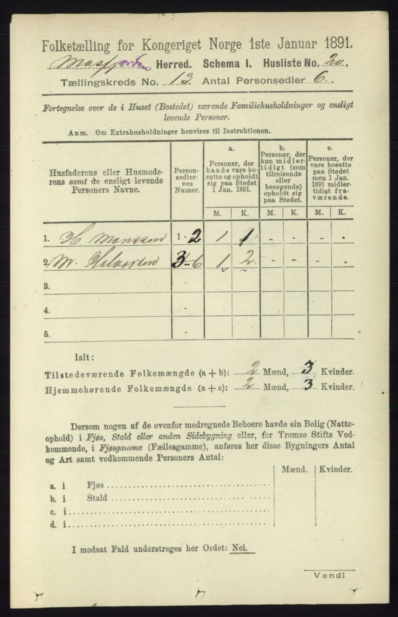 RA, Folketelling 1891 for 1266 Masfjorden herred, 1891, s. 2622