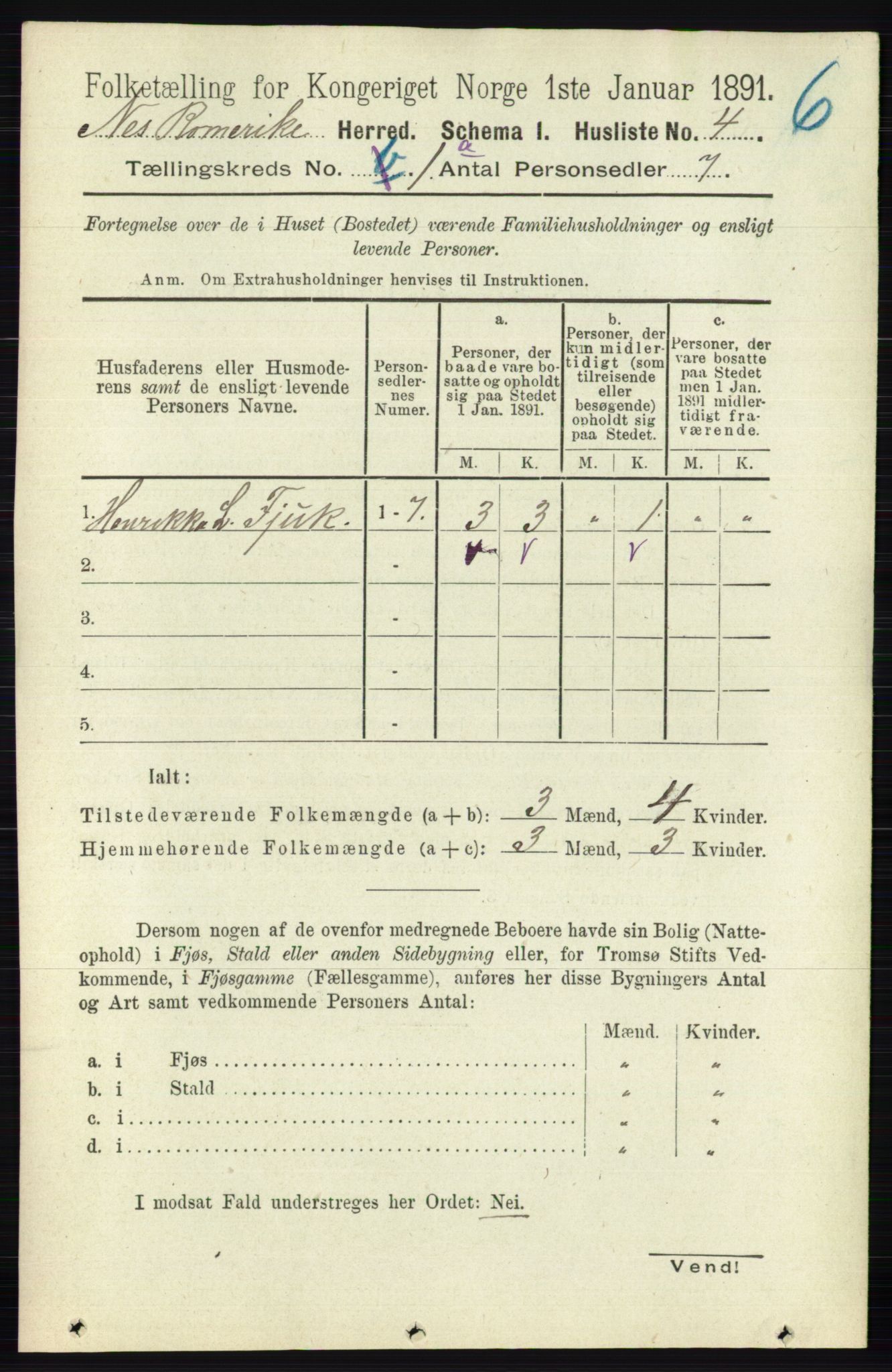 RA, Folketelling 1891 for 0236 Nes herred, 1891, s. 48