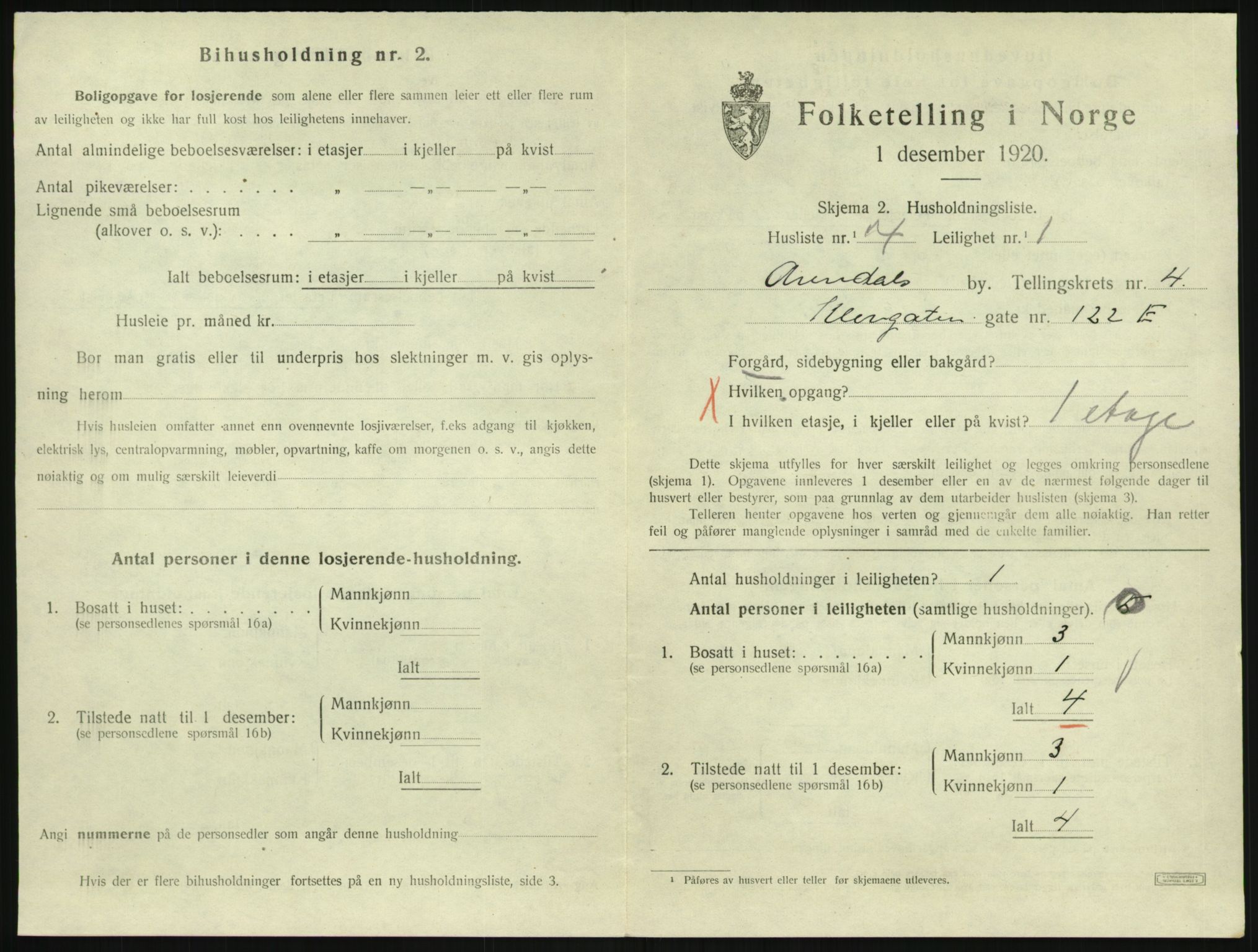 SAK, Folketelling 1920 for 0903 Arendal kjøpstad, 1920, s. 4622