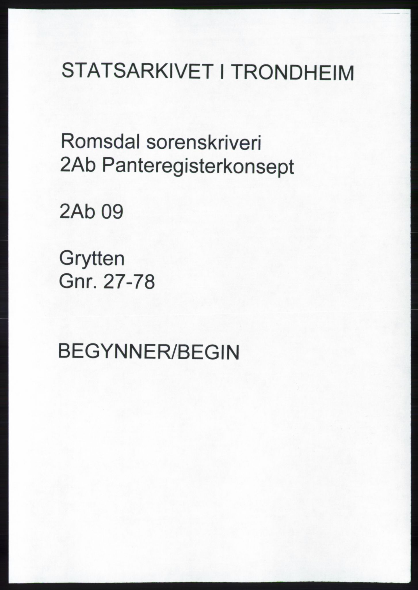 Romsdal sorenskriveri, SAT/A-4149/1/2/2Ab/L0009: Panteregister nr. 9