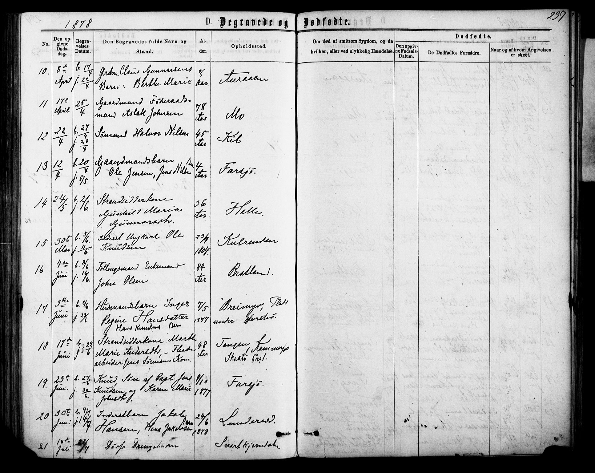 Sannidal kirkebøker, AV/SAKO-A-296/F/Fa/L0014: Ministerialbok nr. 14, 1874-1883, s. 237