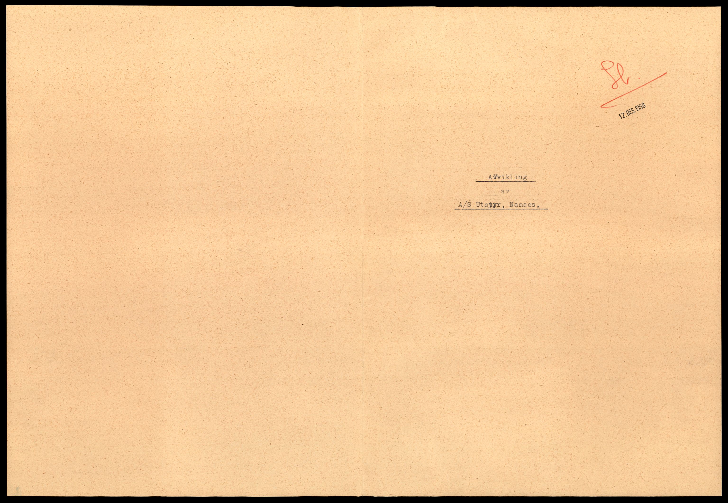 Namdal sorenskriveri, AV/SAT-A-4133/2/J/Jd/Jdb/L0003: Bilag. Aksjeselskap og andelslag, 1930-1990, s. 1