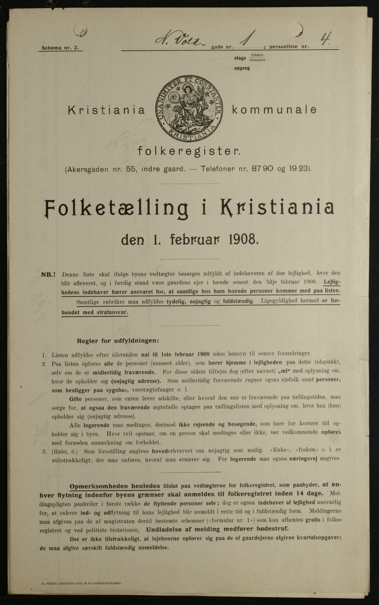 OBA, Kommunal folketelling 1.2.1908 for Kristiania kjøpstad, 1908, s. 62349