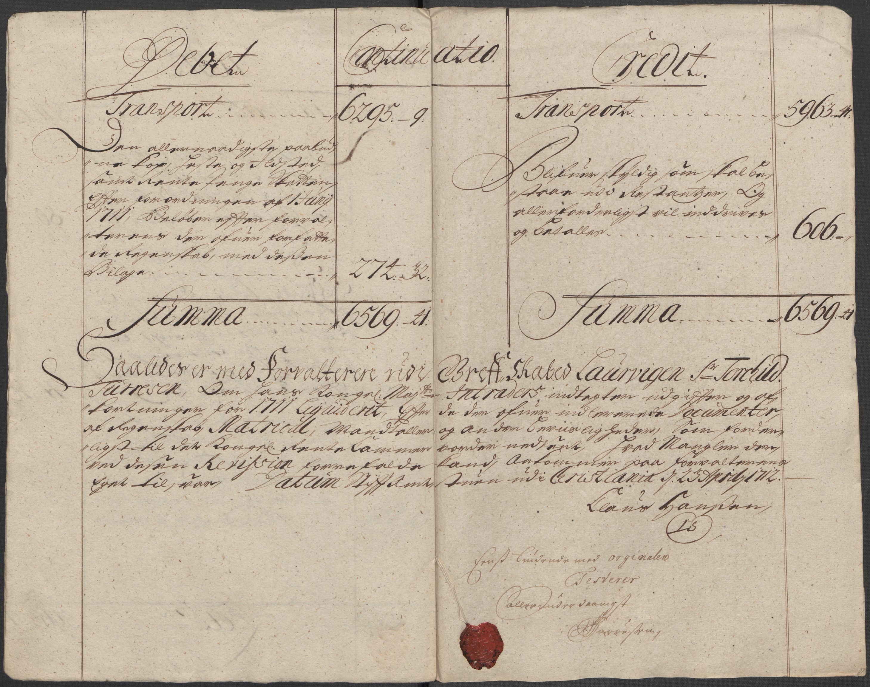 Rentekammeret inntil 1814, Reviderte regnskaper, Fogderegnskap, RA/EA-4092/R33/L1984: Fogderegnskap Larvik grevskap, 1712, s. 23