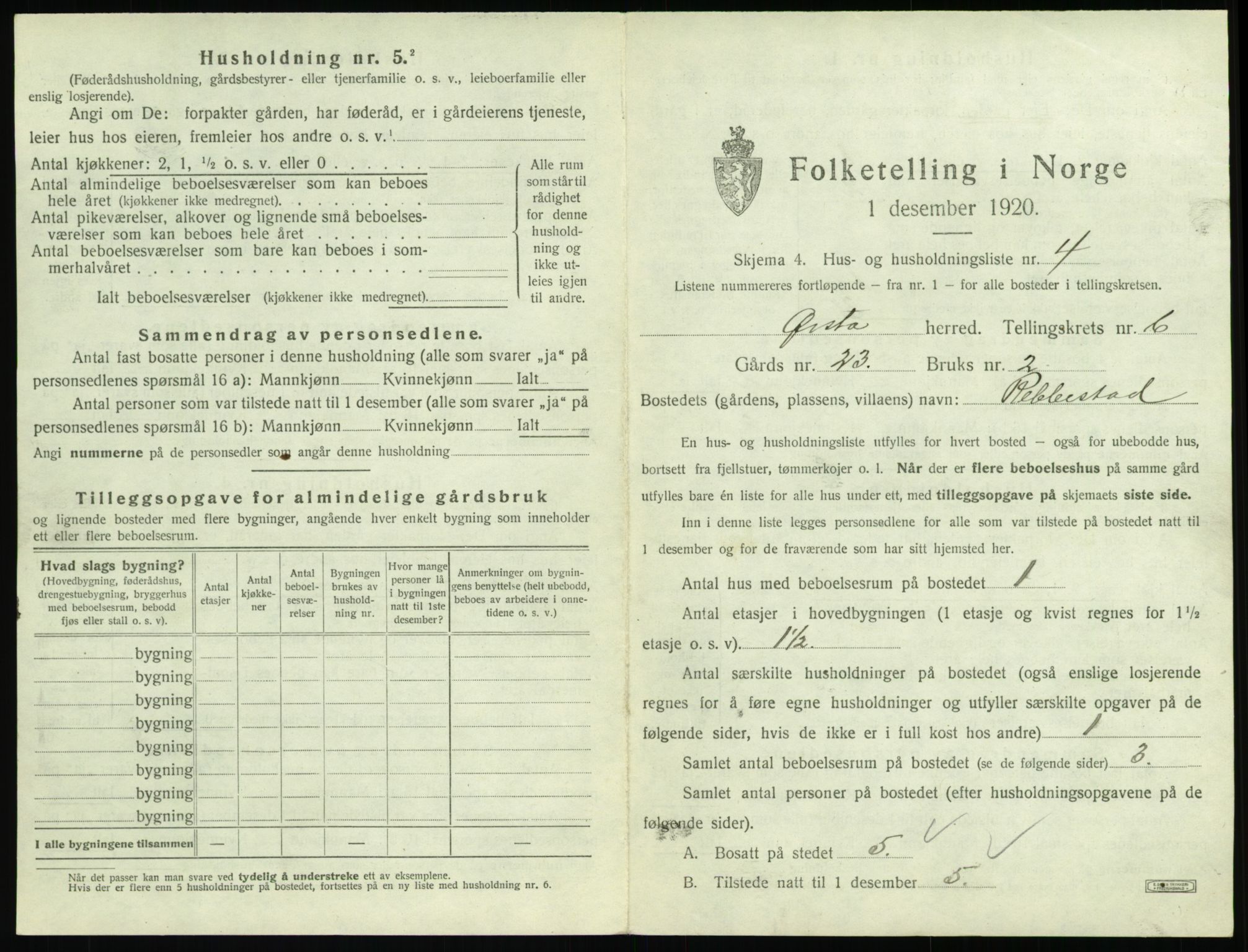 SAT, Folketelling 1920 for 1520 Ørsta herred, 1920, s. 612