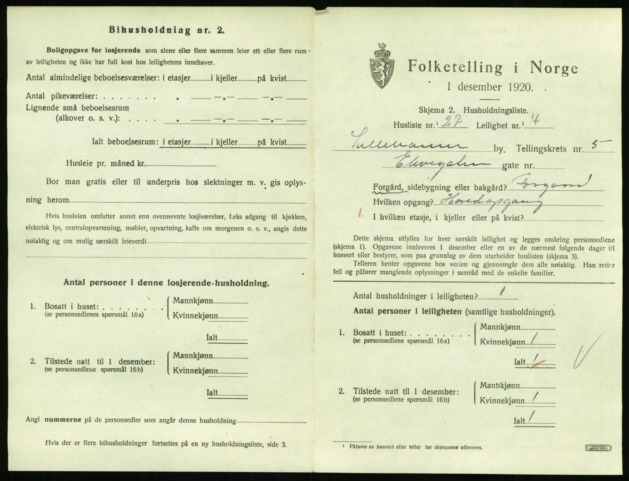 SAH, Folketelling 1920 for 0501 Lillehammer kjøpstad, 1920, s. 2298