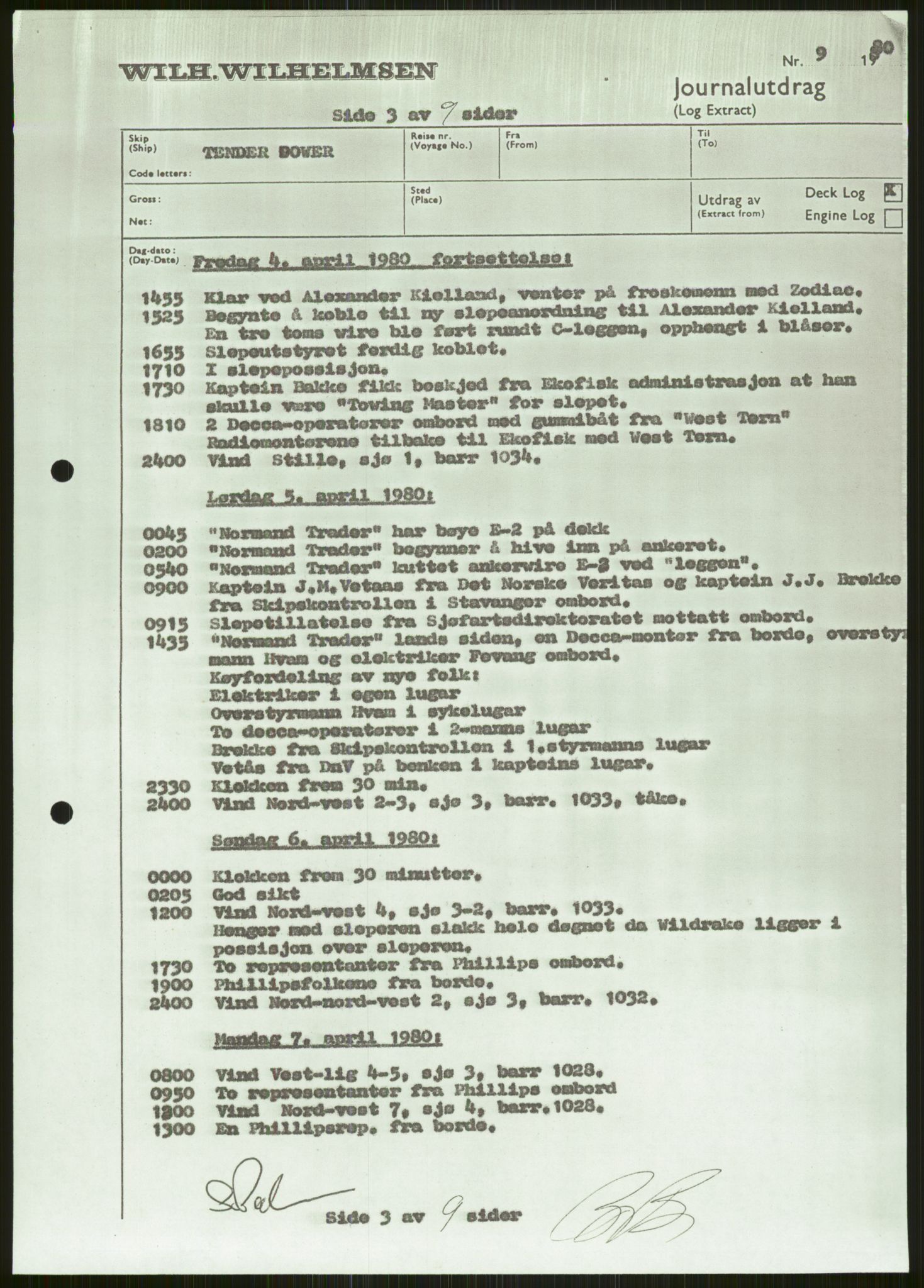 Justisdepartementet, Granskningskommisjonen ved Alexander Kielland-ulykken 27.3.1980, AV/RA-S-1165/D/L0006: A Alexander L. Kielland (Doku.liste + A3-A6, A11-A13, A18-A20-A21, A23, A31 av 31)/Dykkerjournaler, 1980-1981, s. 76