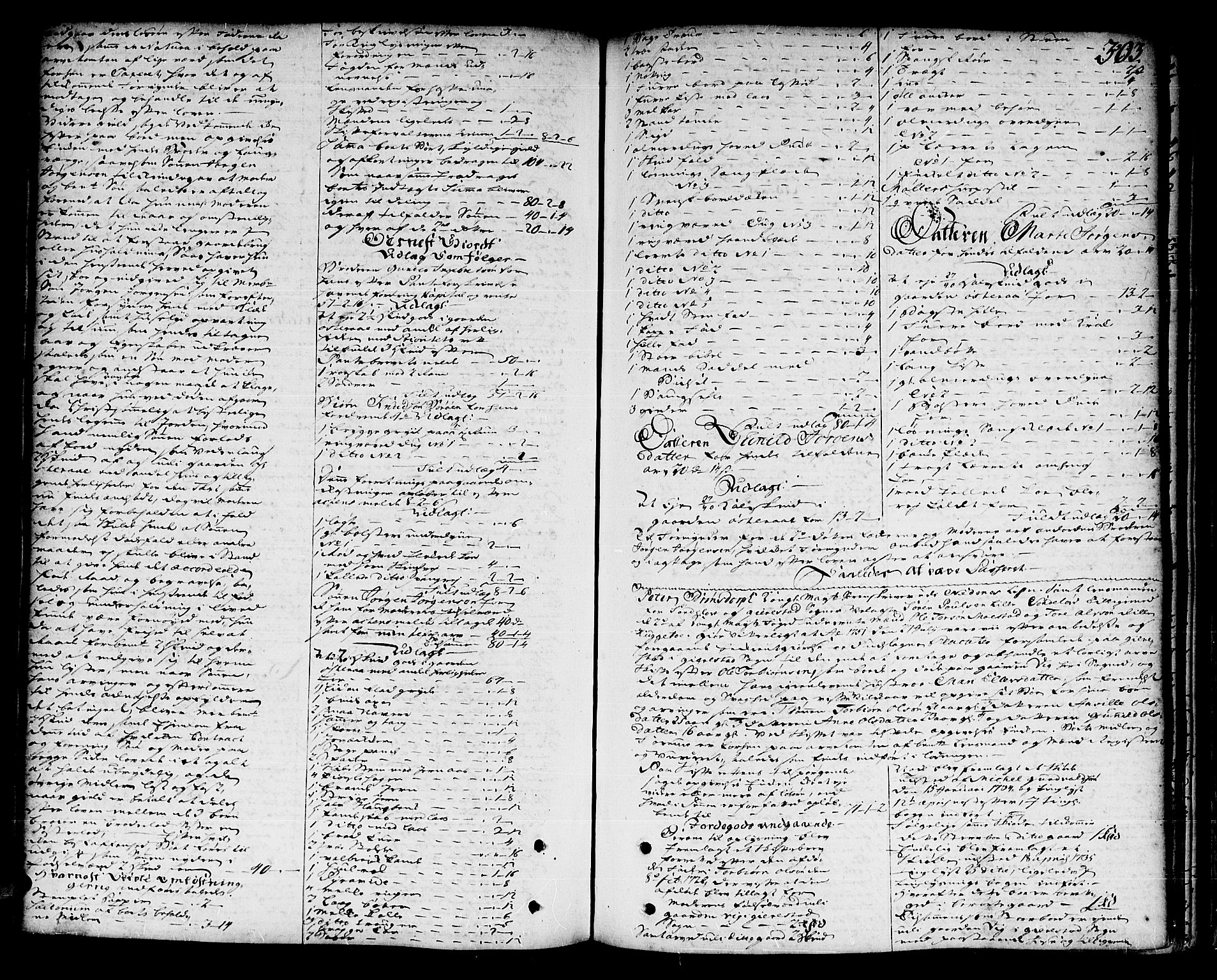 Nedenes sorenskriveri før 1824, SAK/1221-0007/H/Hc/L0024: Skifteprotokoll med register nr 18a, 1749-1755, s. 302b-303a