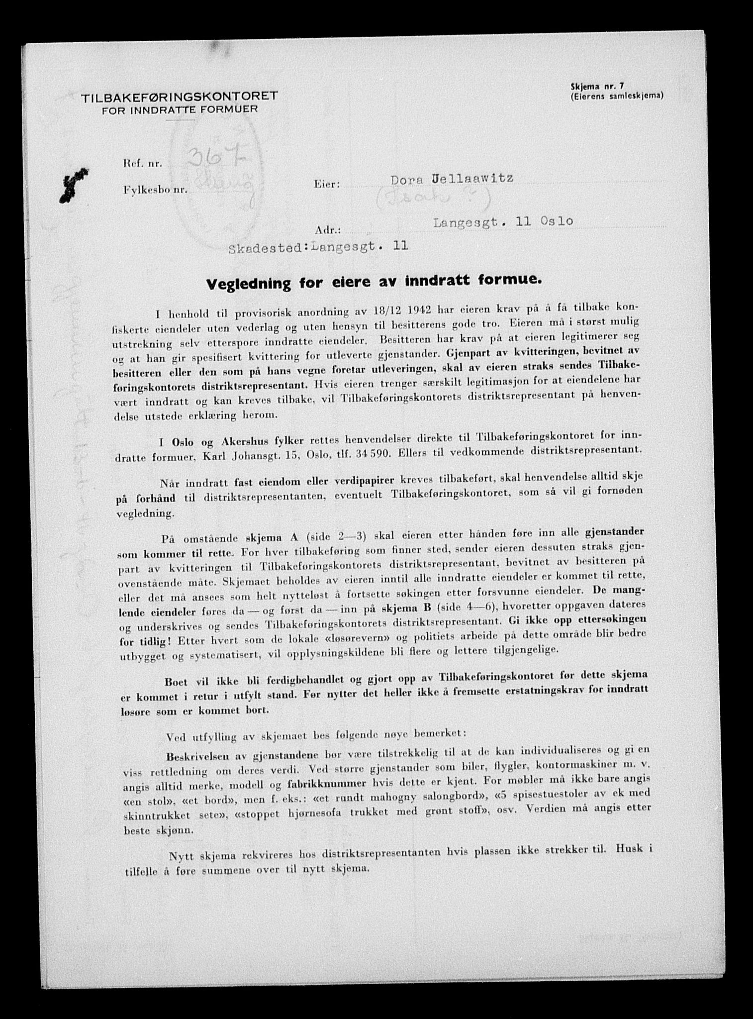 Justisdepartementet, Tilbakeføringskontoret for inndratte formuer, AV/RA-S-1564/H/Hc/Hcc/L0948: --, 1945-1947, s. 25