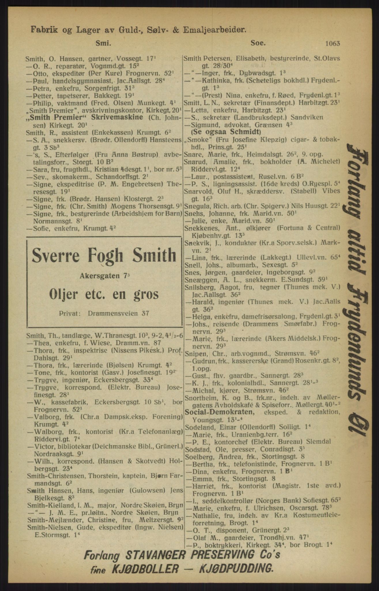 Kristiania/Oslo adressebok, PUBL/-, 1915, s. 1063