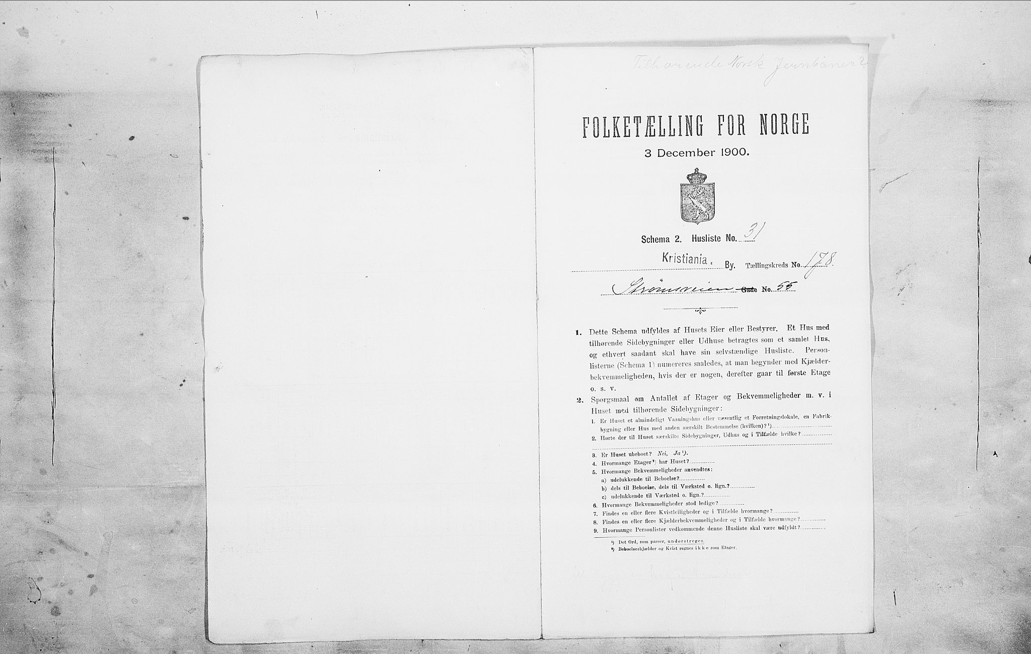 SAO, Folketelling 1900 for 0301 Kristiania kjøpstad, 1900, s. 93487