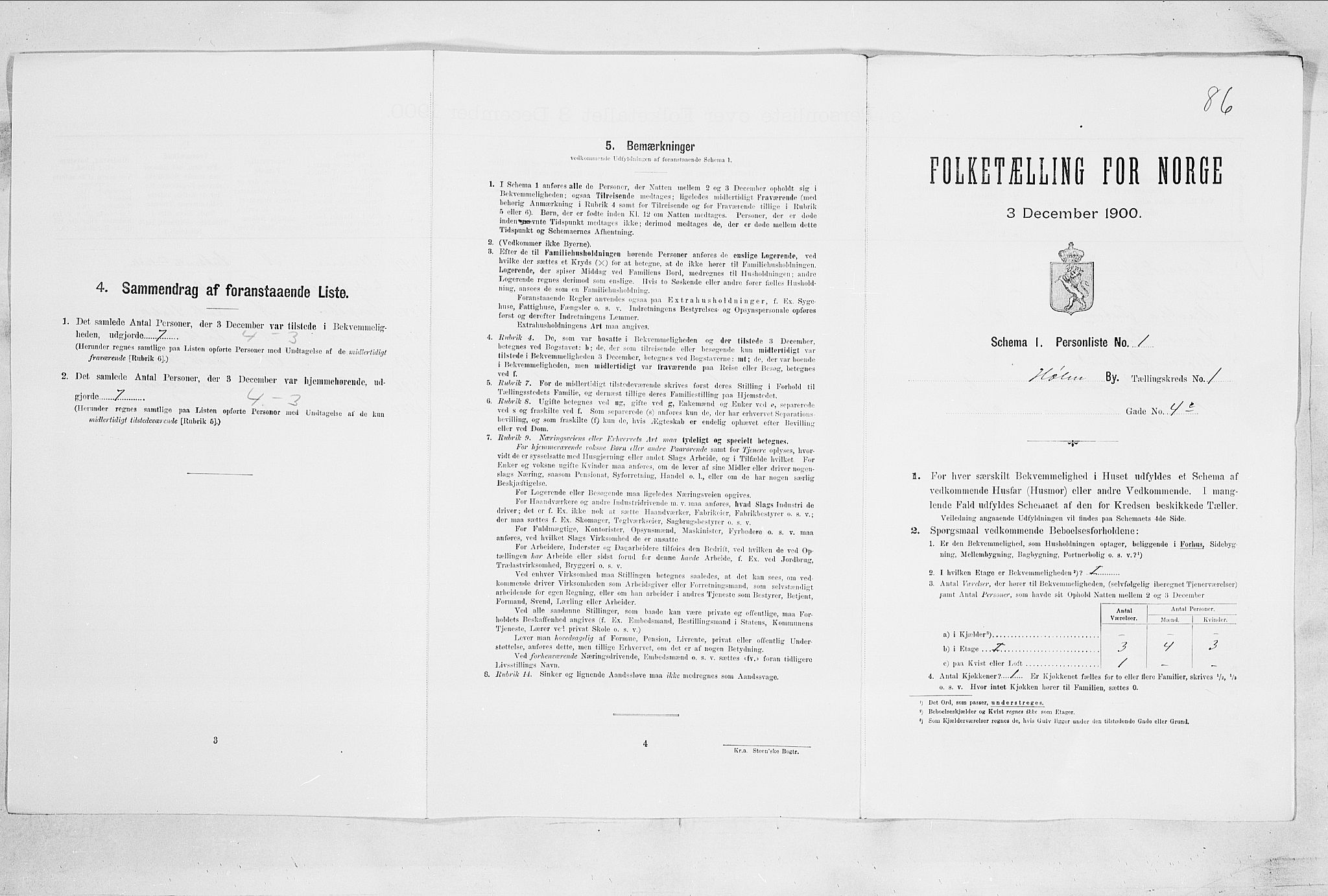 SAO, Folketelling 1900 for 0204 Hølen ladested, 1900