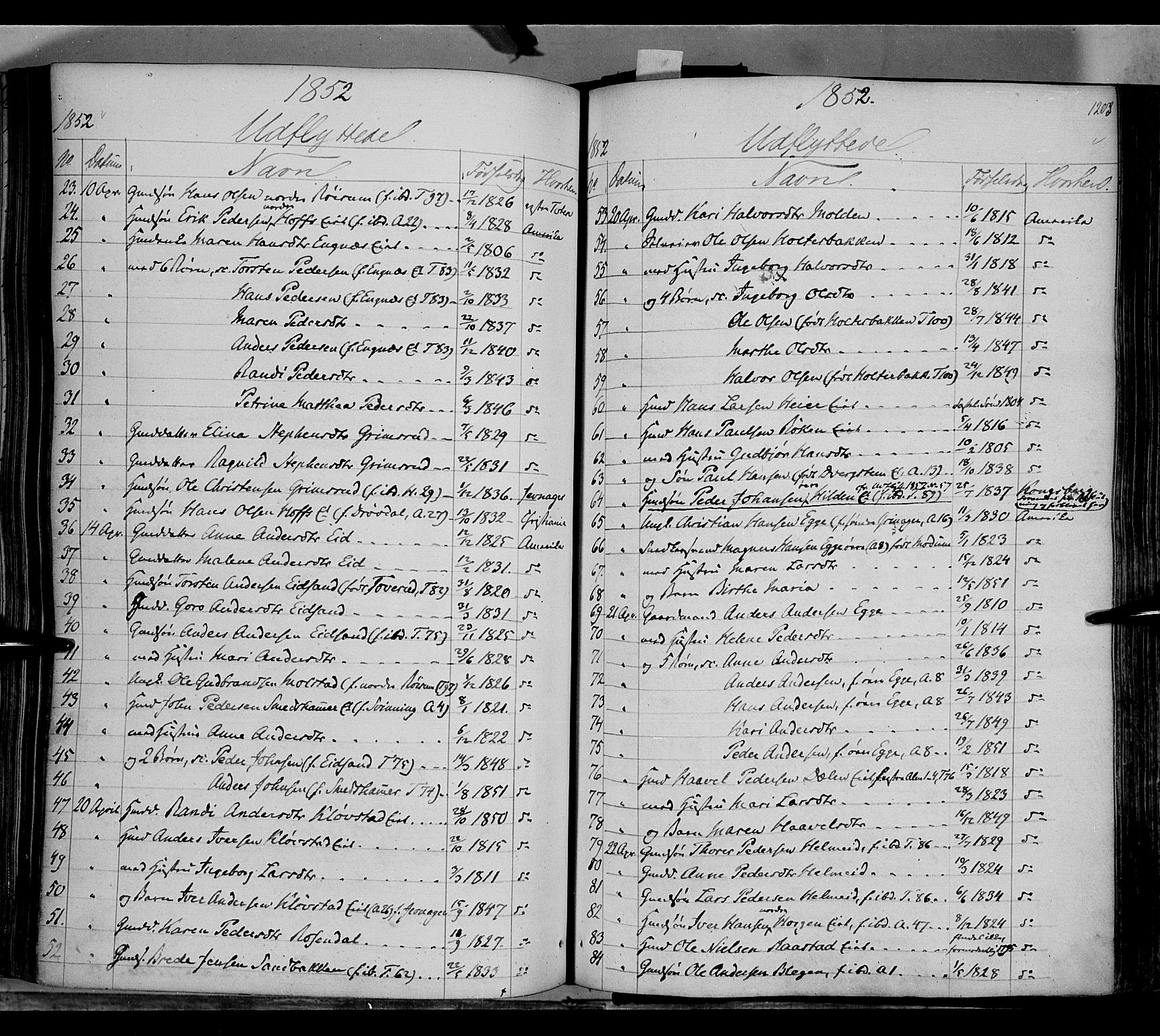 Gran prestekontor, AV/SAH-PREST-112/H/Ha/Haa/L0011: Ministerialbok nr. 11, 1842-1856, s. 1202-1203