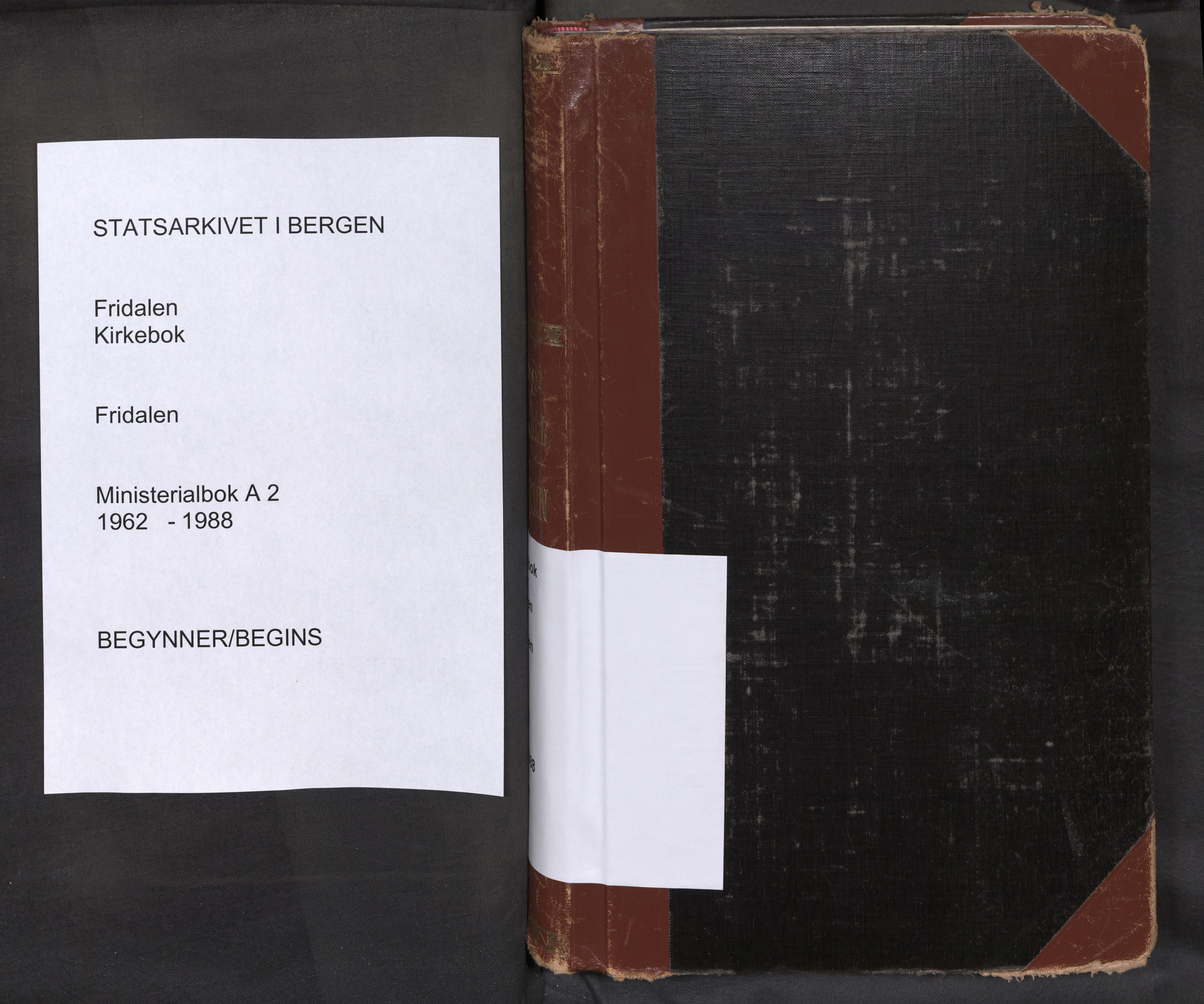 Fridalen sokneprestembete, SAB/A-99933: Ministerialbok nr. A 2, 1962-1988