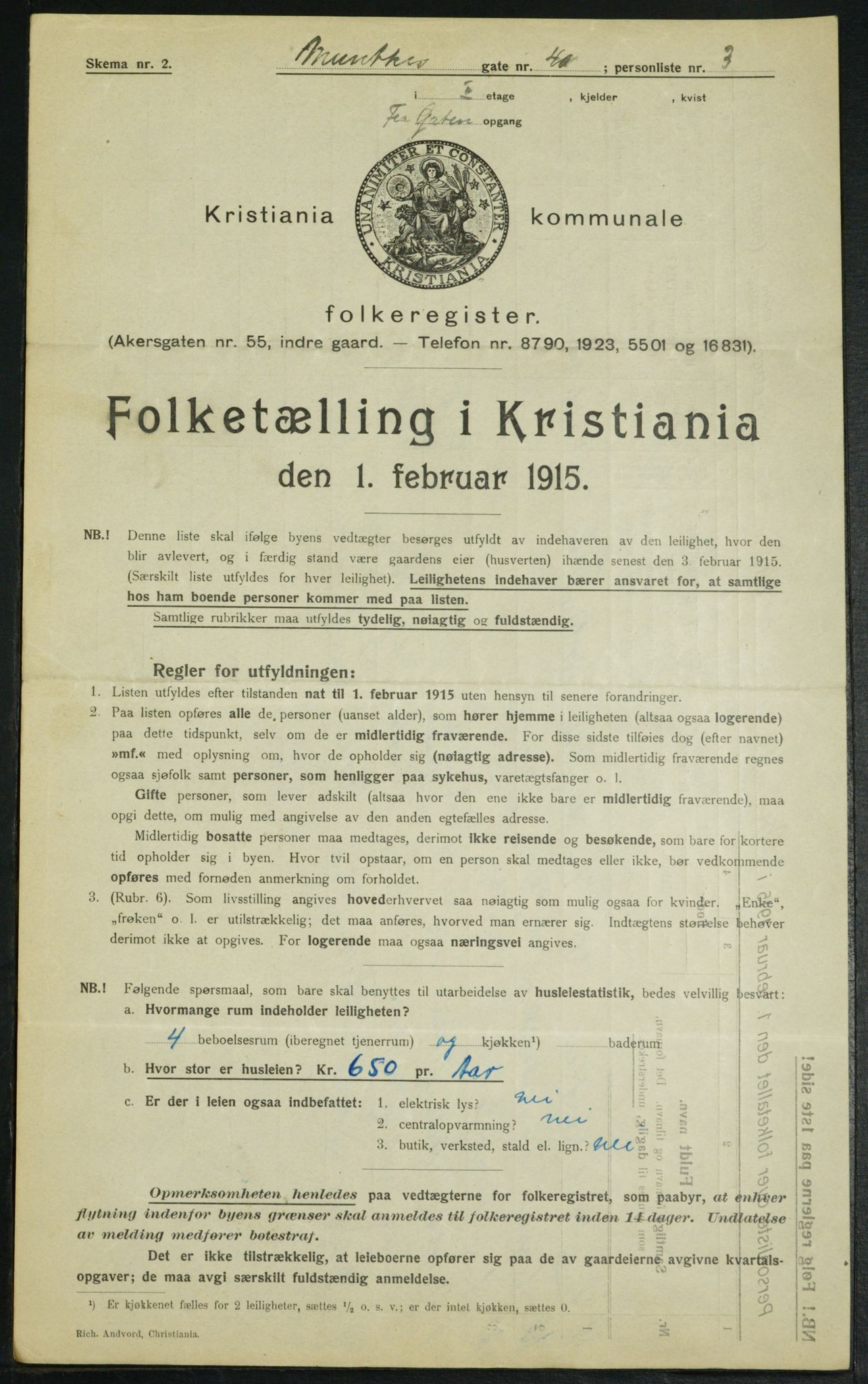 OBA, Kommunal folketelling 1.2.1915 for Kristiania, 1915, s. 67617