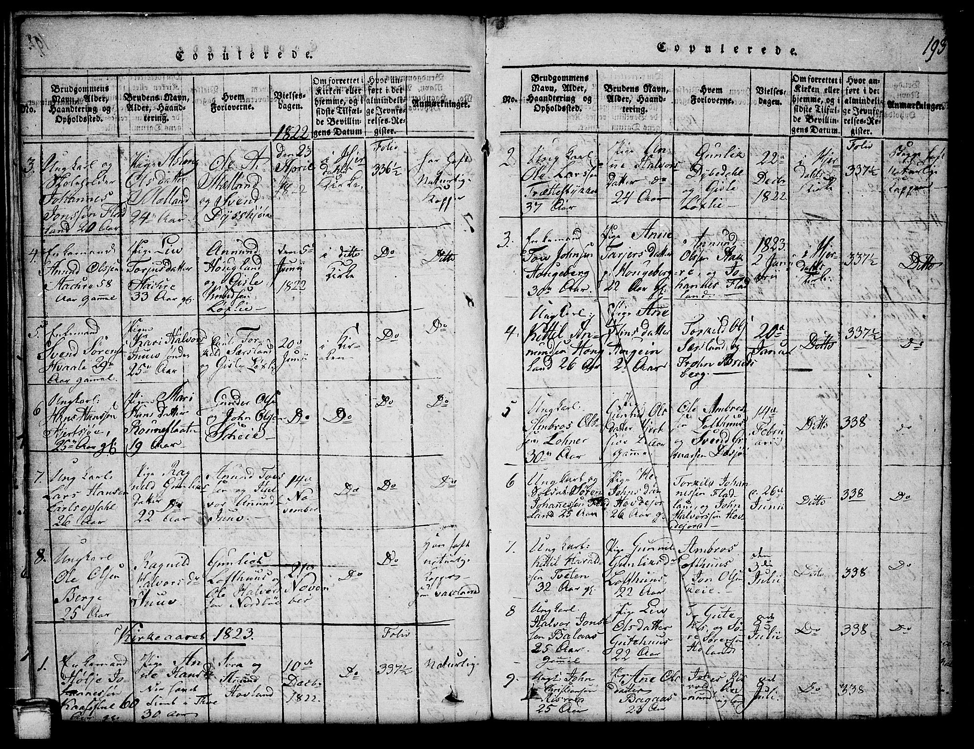 Hjartdal kirkebøker, AV/SAKO-A-270/G/Ga/L0001: Klokkerbok nr. I 1, 1815-1842, s. 193