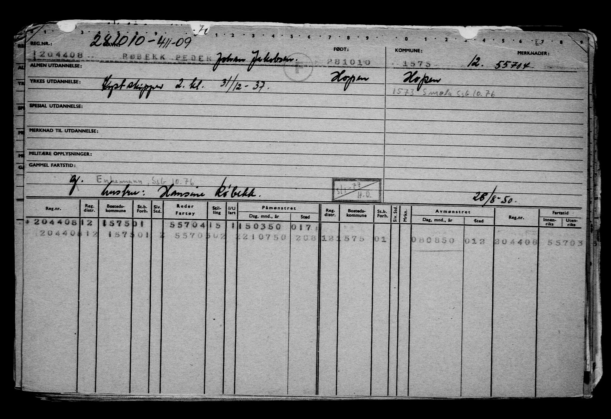 Direktoratet for sjømenn, AV/RA-S-3545/G/Gb/L0092: Hovedkort, 1910, s. 384