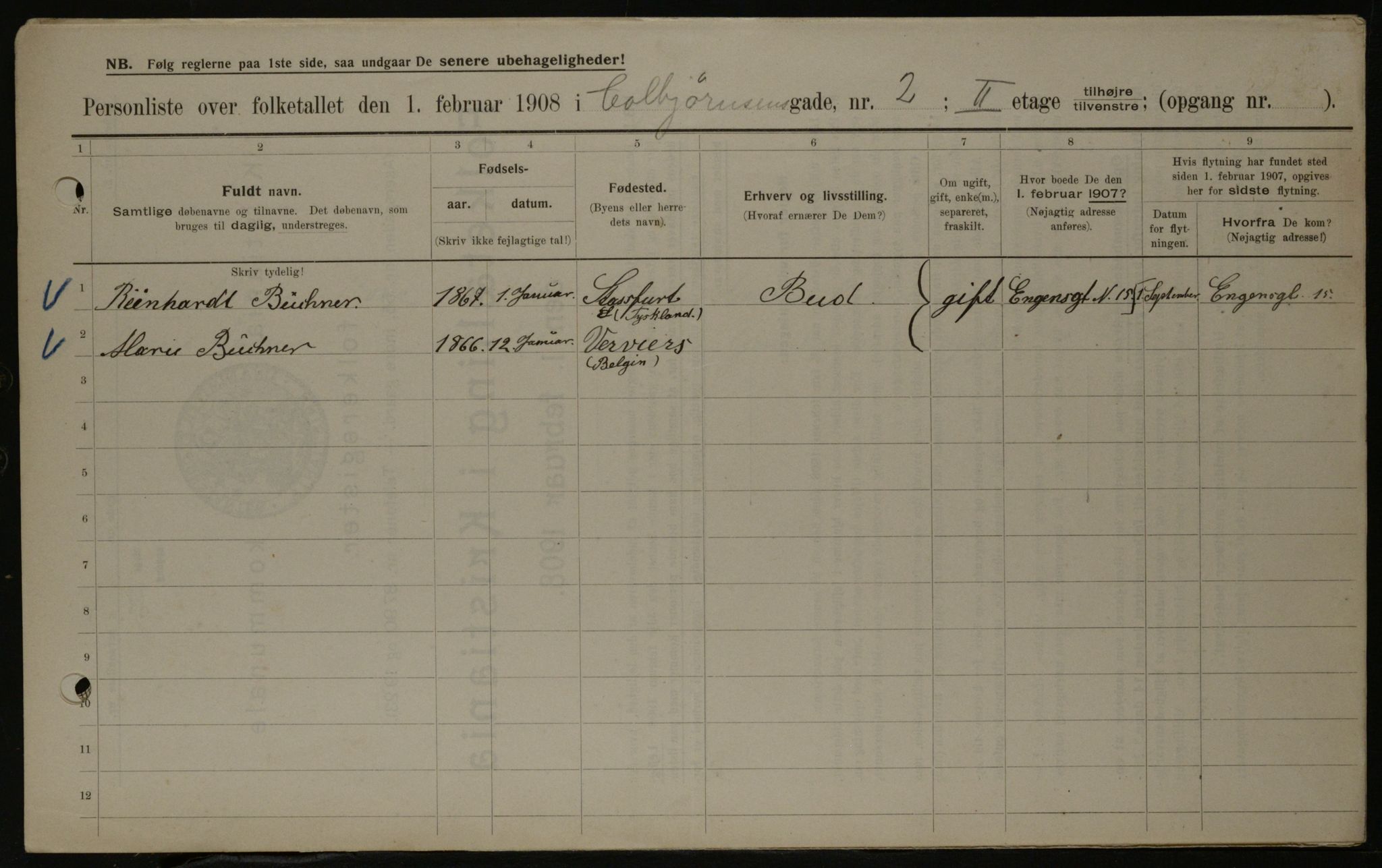 OBA, Kommunal folketelling 1.2.1908 for Kristiania kjøpstad, 1908, s. 12083