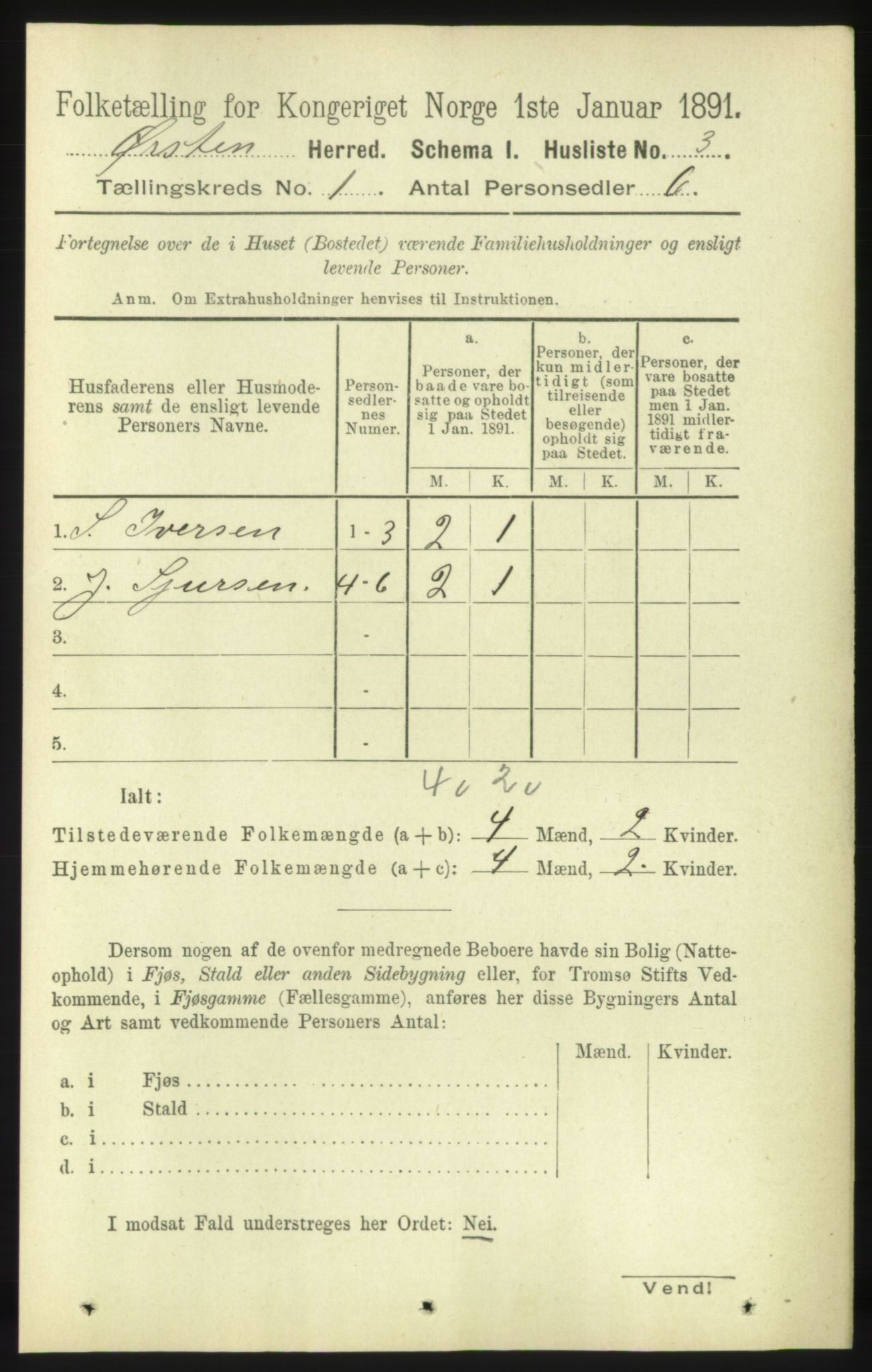 RA, Folketelling 1891 for 1520 Ørsta herred, 1891, s. 21