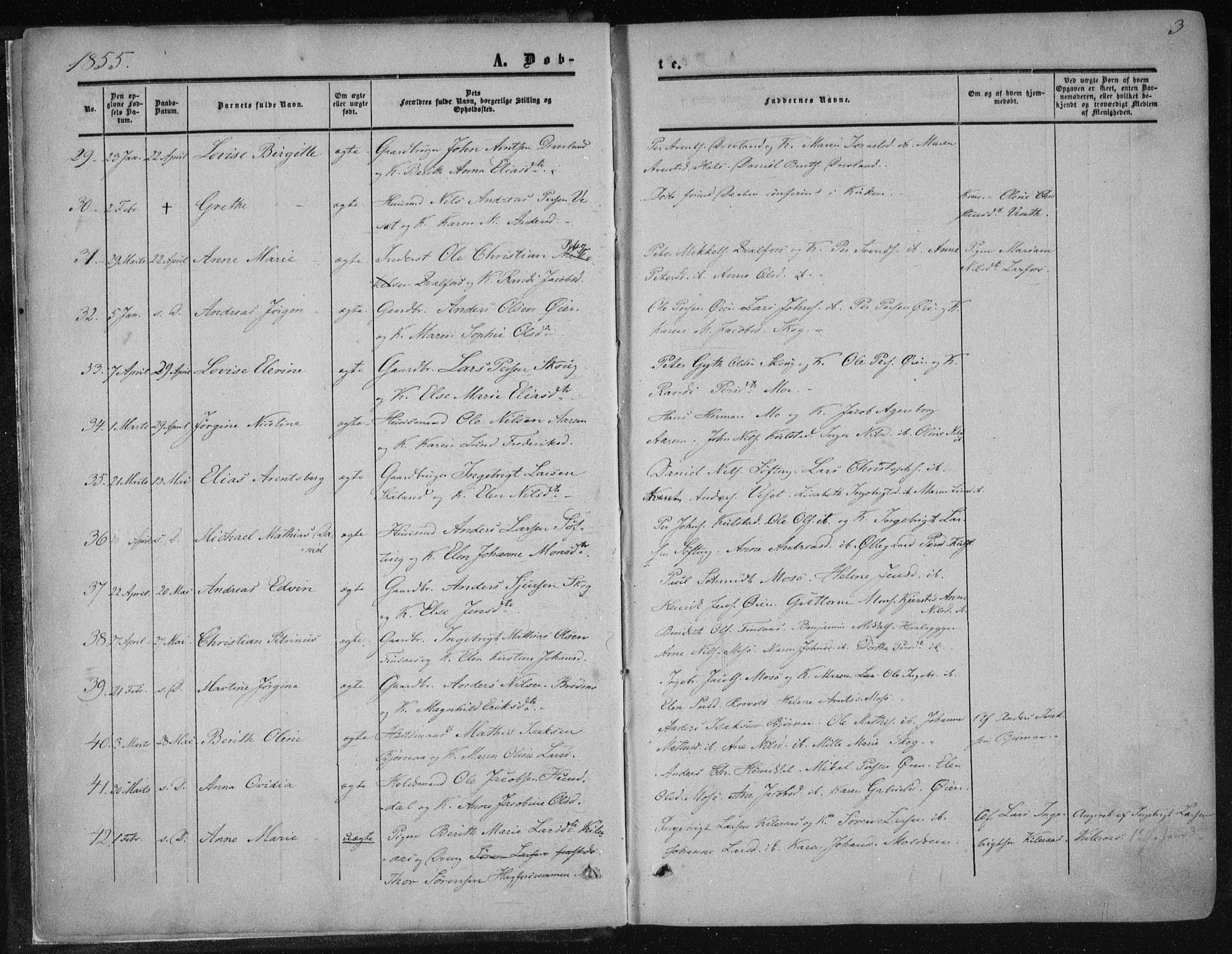 Ministerialprotokoller, klokkerbøker og fødselsregistre - Nordland, SAT/A-1459/820/L0293: Ministerialbok nr. 820A14, 1855-1865, s. 3