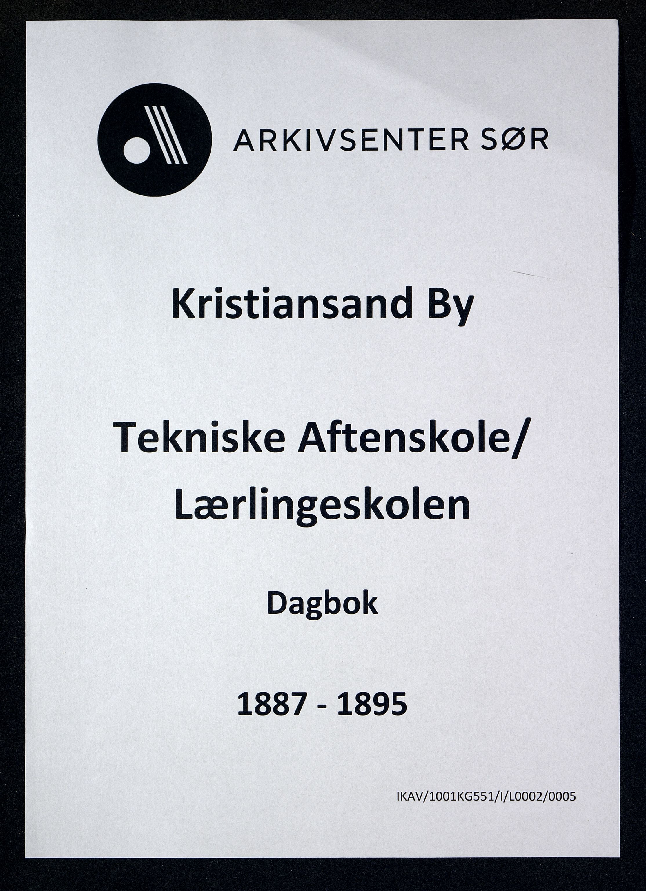 Kristiansand By - Kristiansand Tekniske Aftenskole/Lærlingeskolen, IKAV/1001KG551/I/L0002/0005: Dagbøker / Dagbok, 1887-1895