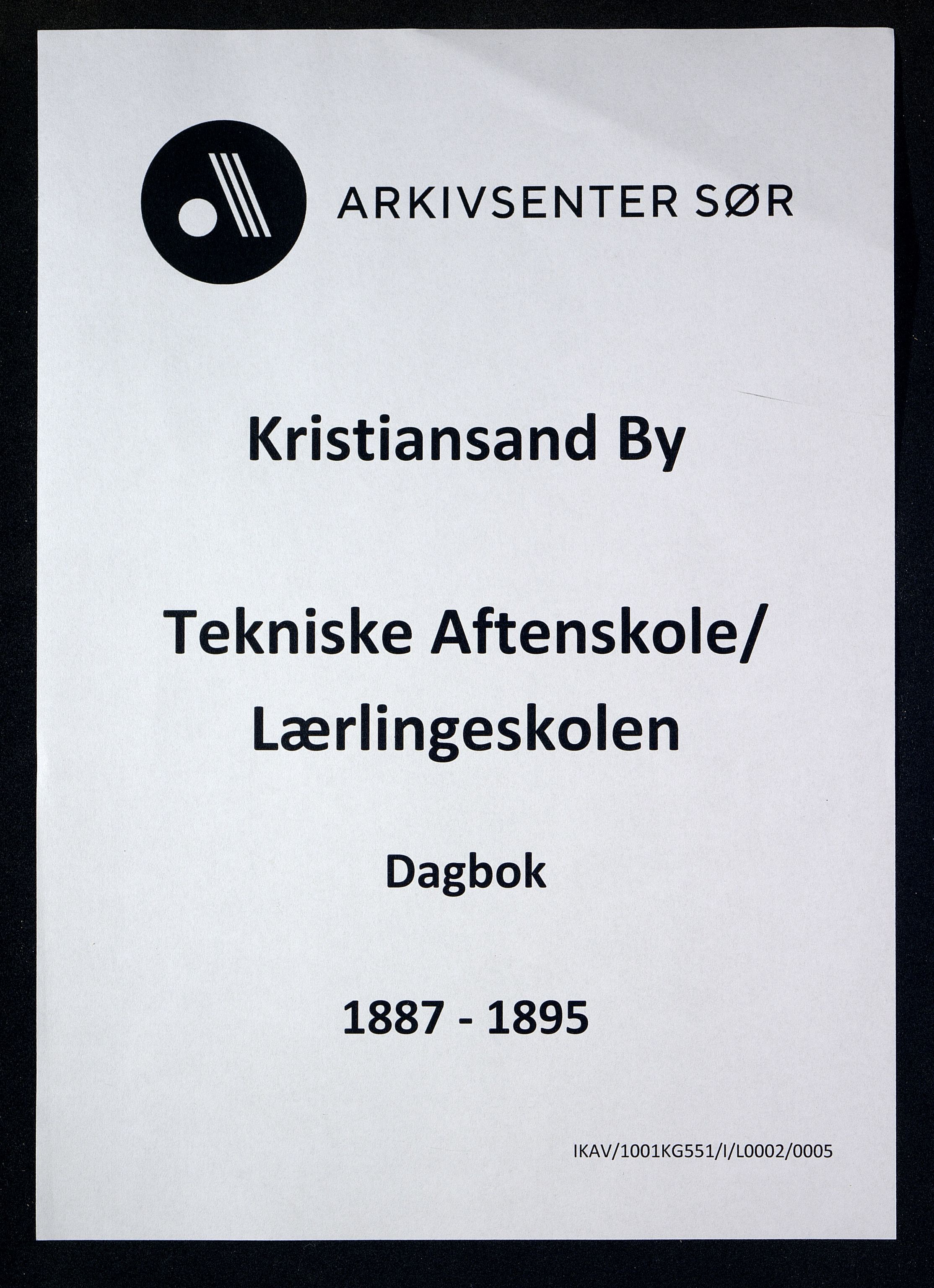 Kristiansand By - Kristiansand Tekniske Aftenskole/Lærlingeskolen, ARKSOR/1001KG551/I/L0002/0005: Dagbøker / Dagbok, 1887-1895