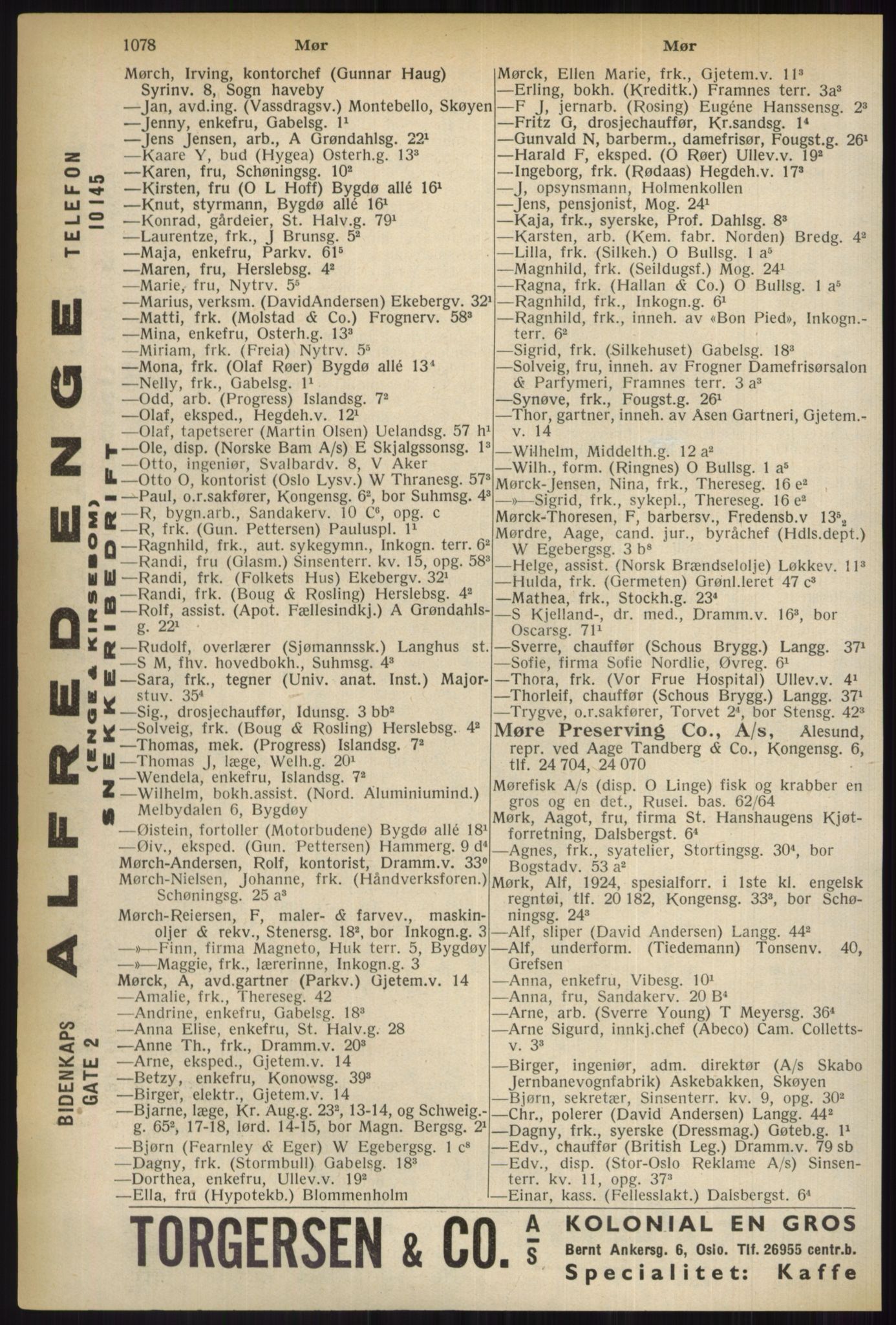 Kristiania/Oslo adressebok, PUBL/-, 1937, s. 1078