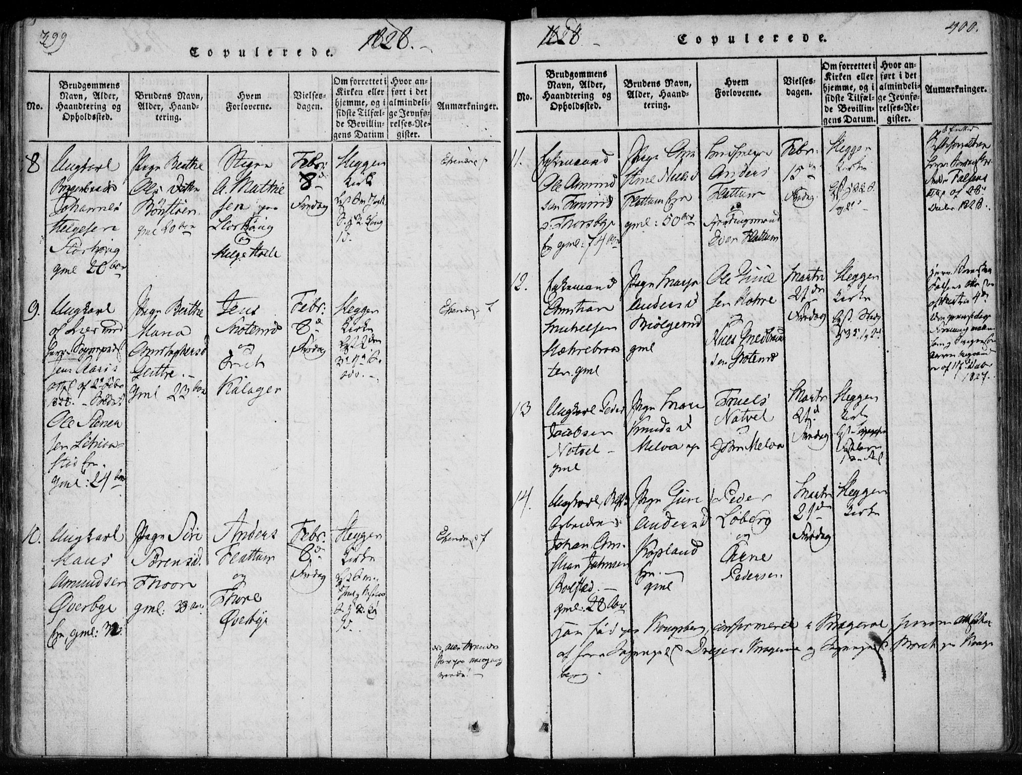 Modum kirkebøker, AV/SAKO-A-234/F/Fa/L0005: Ministerialbok nr. 5, 1824-1841, s. 399-400