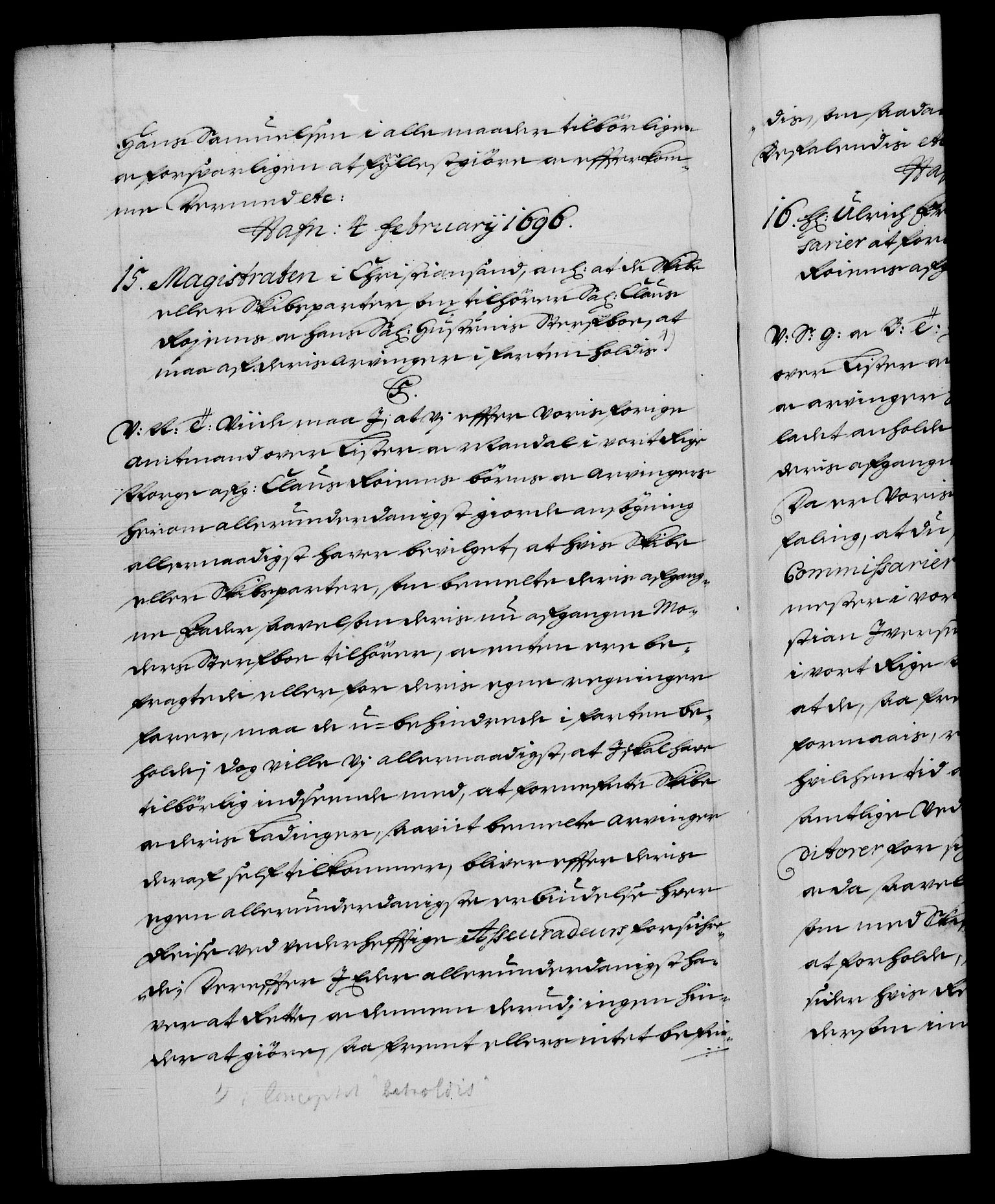 Danske Kanselli 1572-1799, AV/RA-EA-3023/F/Fc/Fca/Fcab/L0015: Norske tegnelser (mikrofilm), 1692-1699, s. 253b