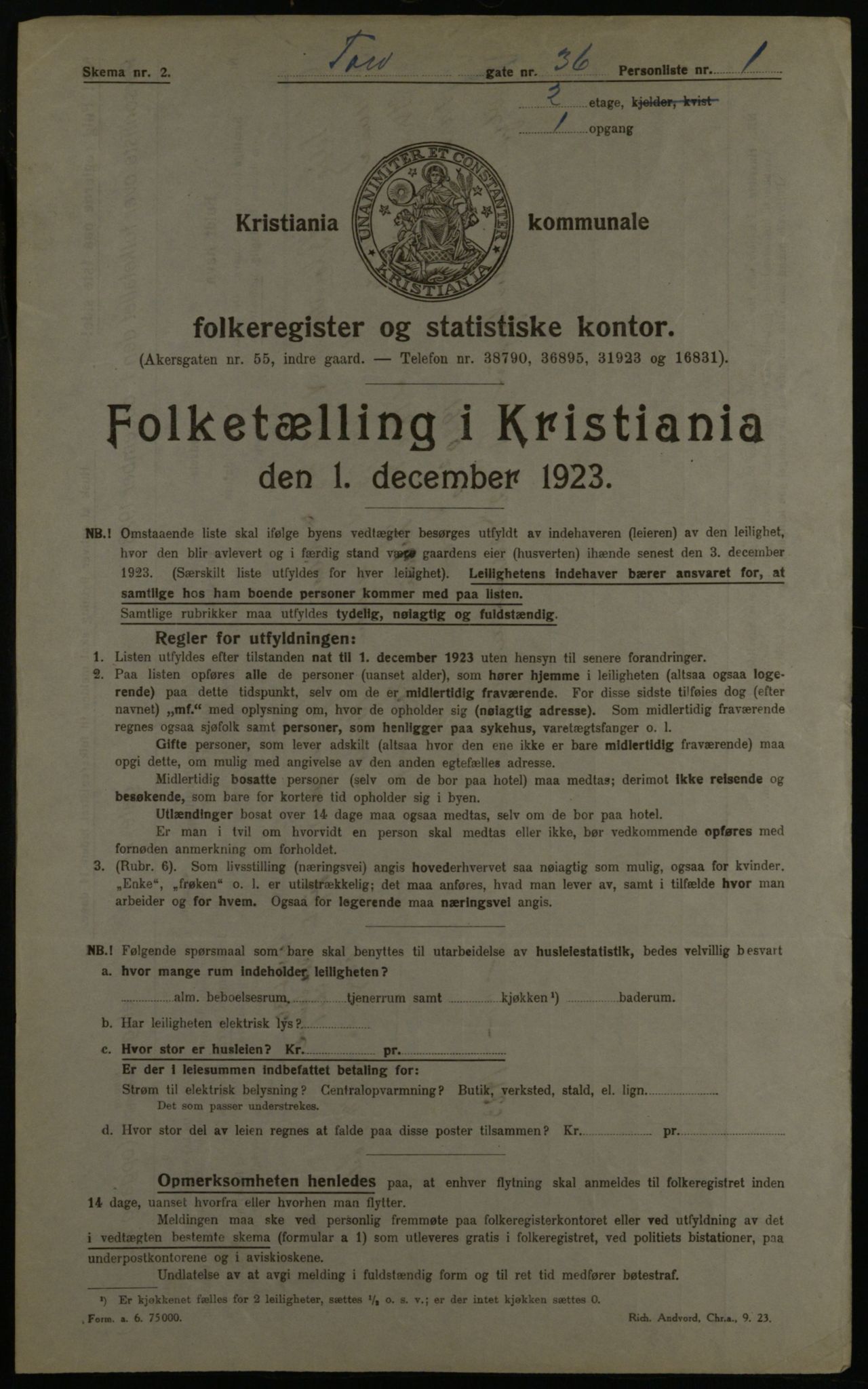 OBA, Kommunal folketelling 1.12.1923 for Kristiania, 1923, s. 126048