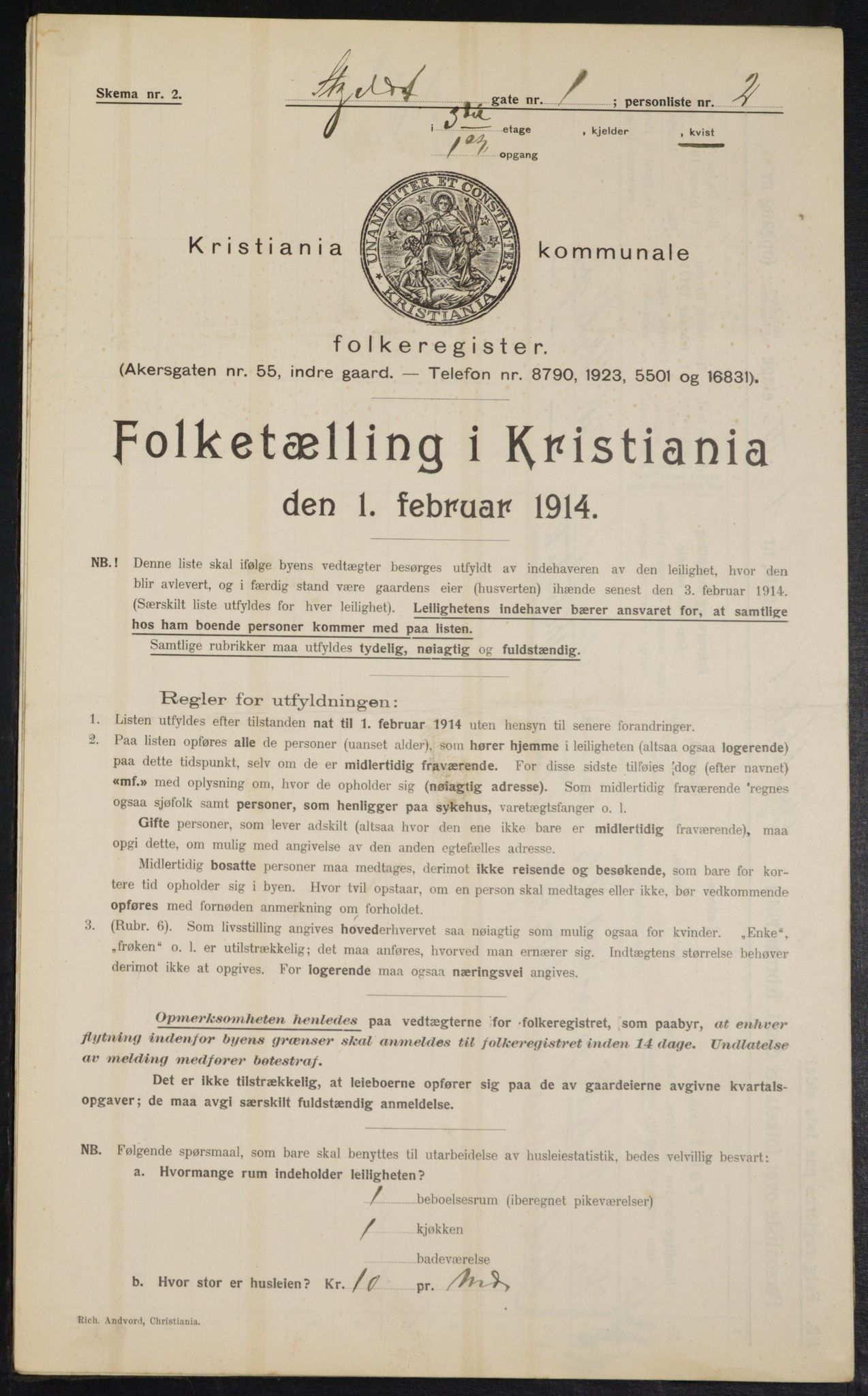 OBA, Kommunal folketelling 1.2.1914 for Kristiania, 1914, s. 96027