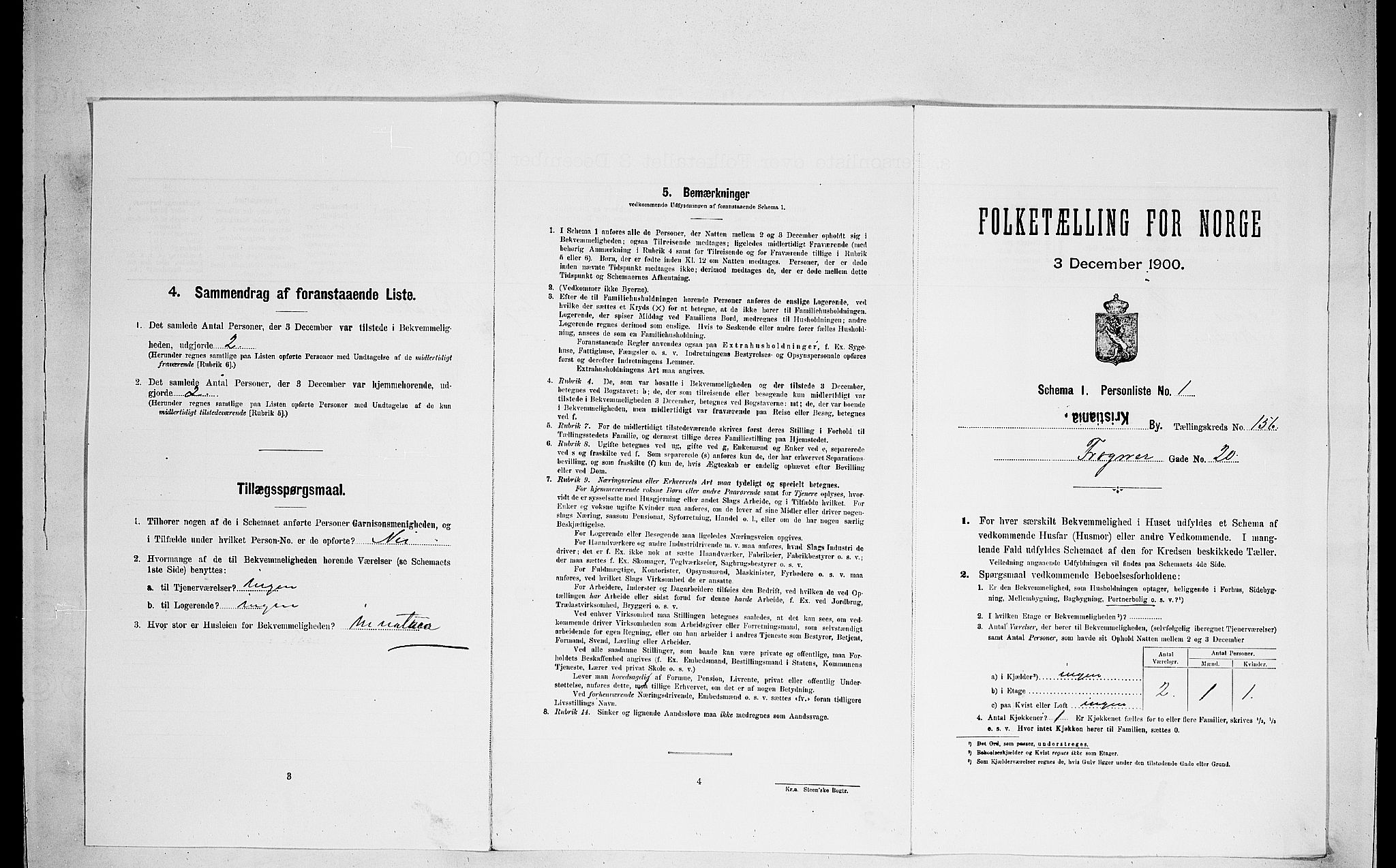 SAO, Folketelling 1900 for 0301 Kristiania kjøpstad, 1900, s. 25513