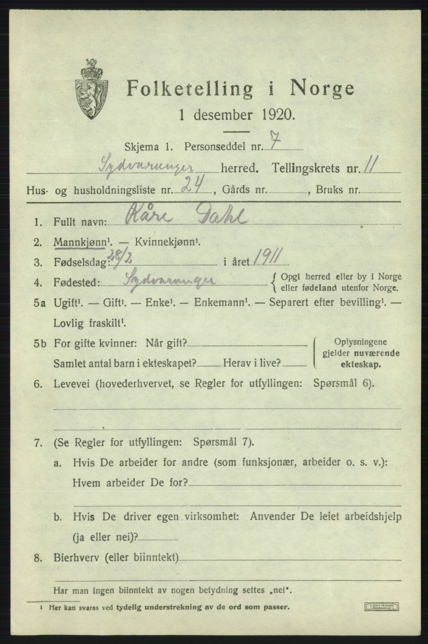 SATØ, Folketelling 1920 for 2030 Sør-Varanger herred, 1920, s. 7488
