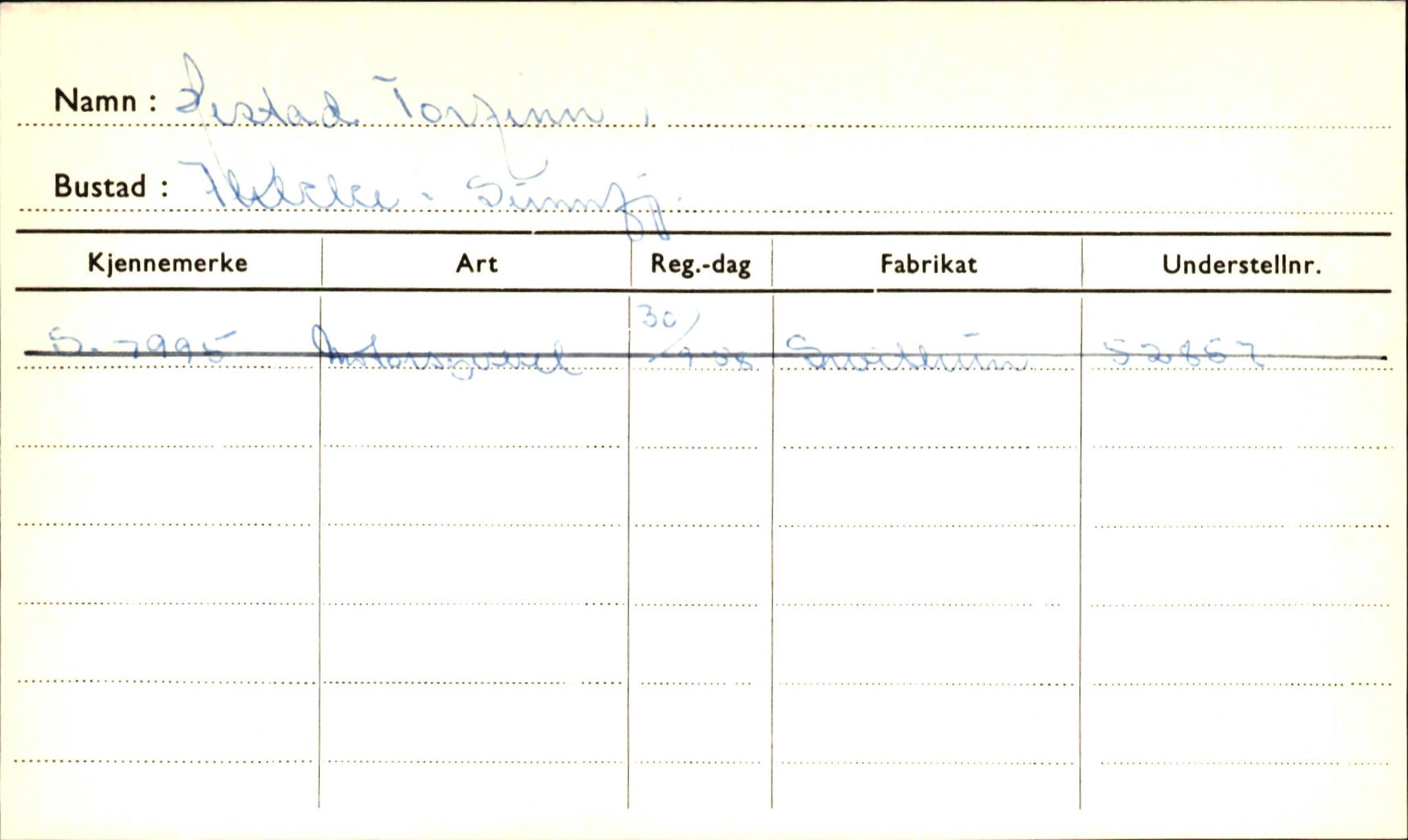 Statens vegvesen, Sogn og Fjordane vegkontor, SAB/A-5301/4/F/L0001A: Eigarregister Fjordane til 1.6.1961, 1930-1961, s. 429