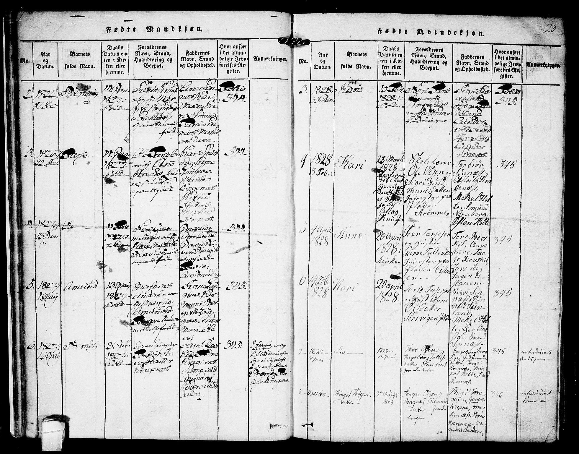 Kviteseid kirkebøker, AV/SAKO-A-276/F/Fc/L0001: Ministerialbok nr. III 1, 1815-1836, s. 23