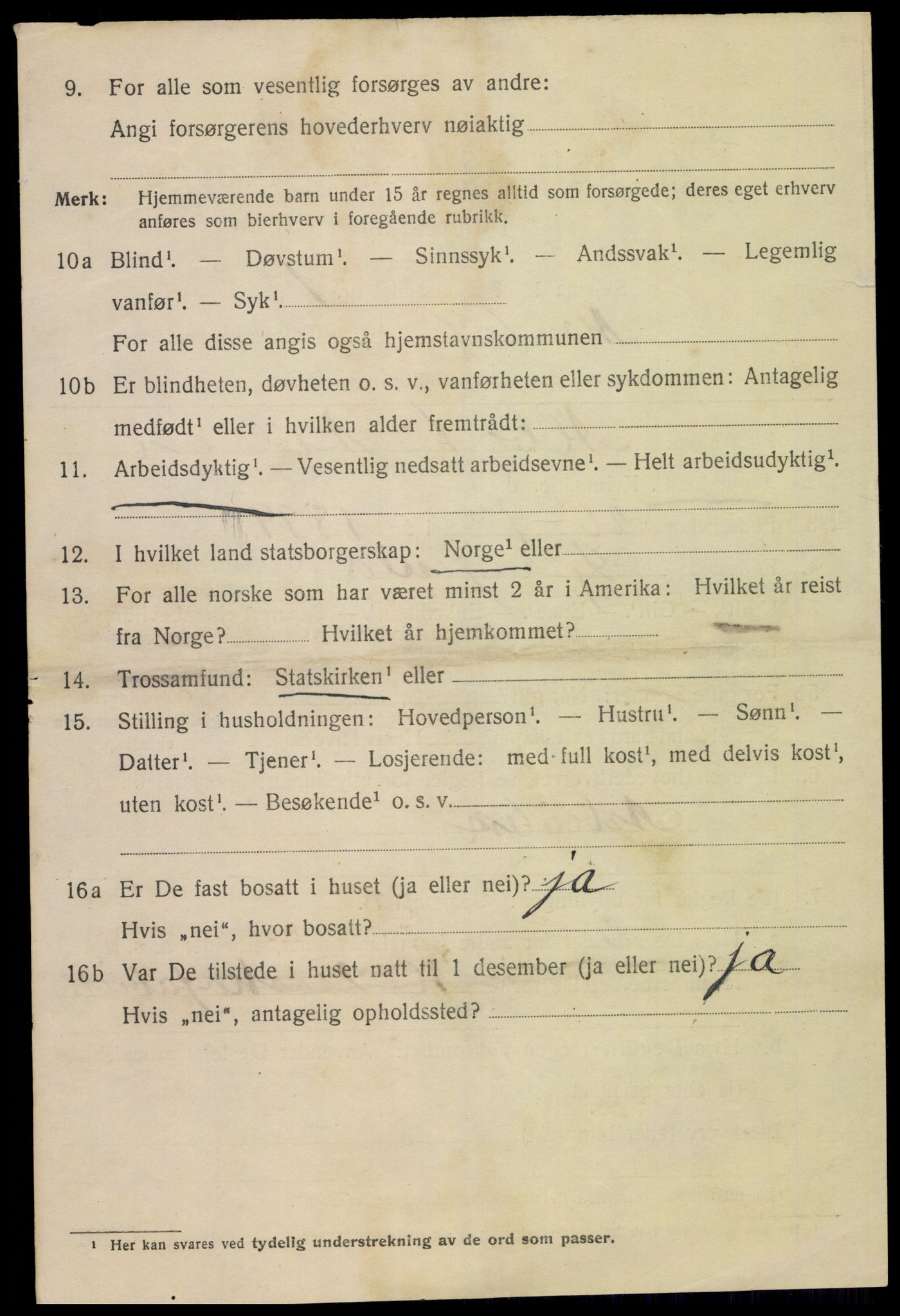 SAK, Folketelling 1920 for 1002 Mandal ladested, 1920, s. 6838