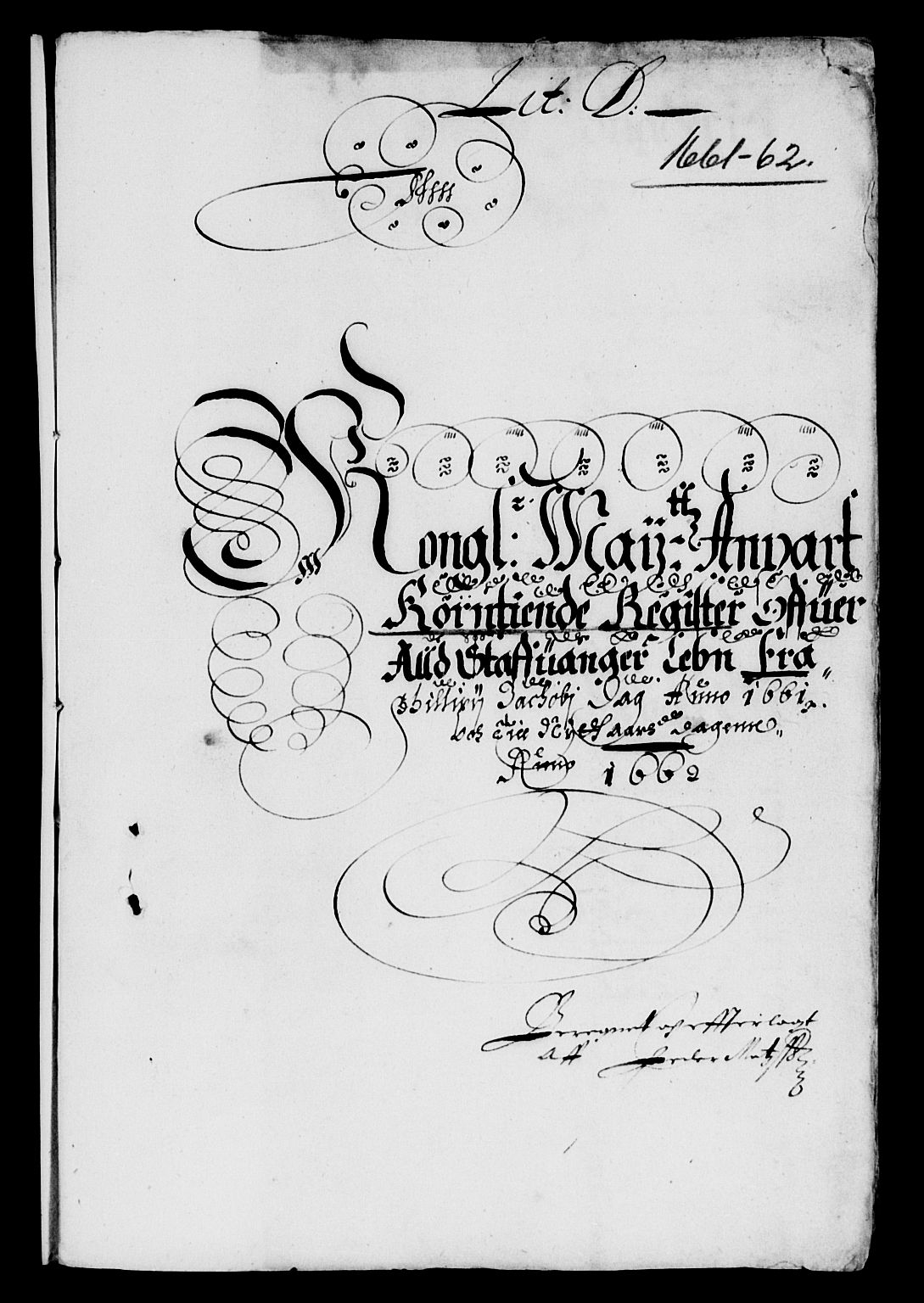 Rentekammeret inntil 1814, Reviderte regnskaper, Lensregnskaper, AV/RA-EA-5023/R/Rb/Rbs/L0043: Stavanger len, 1658-1661