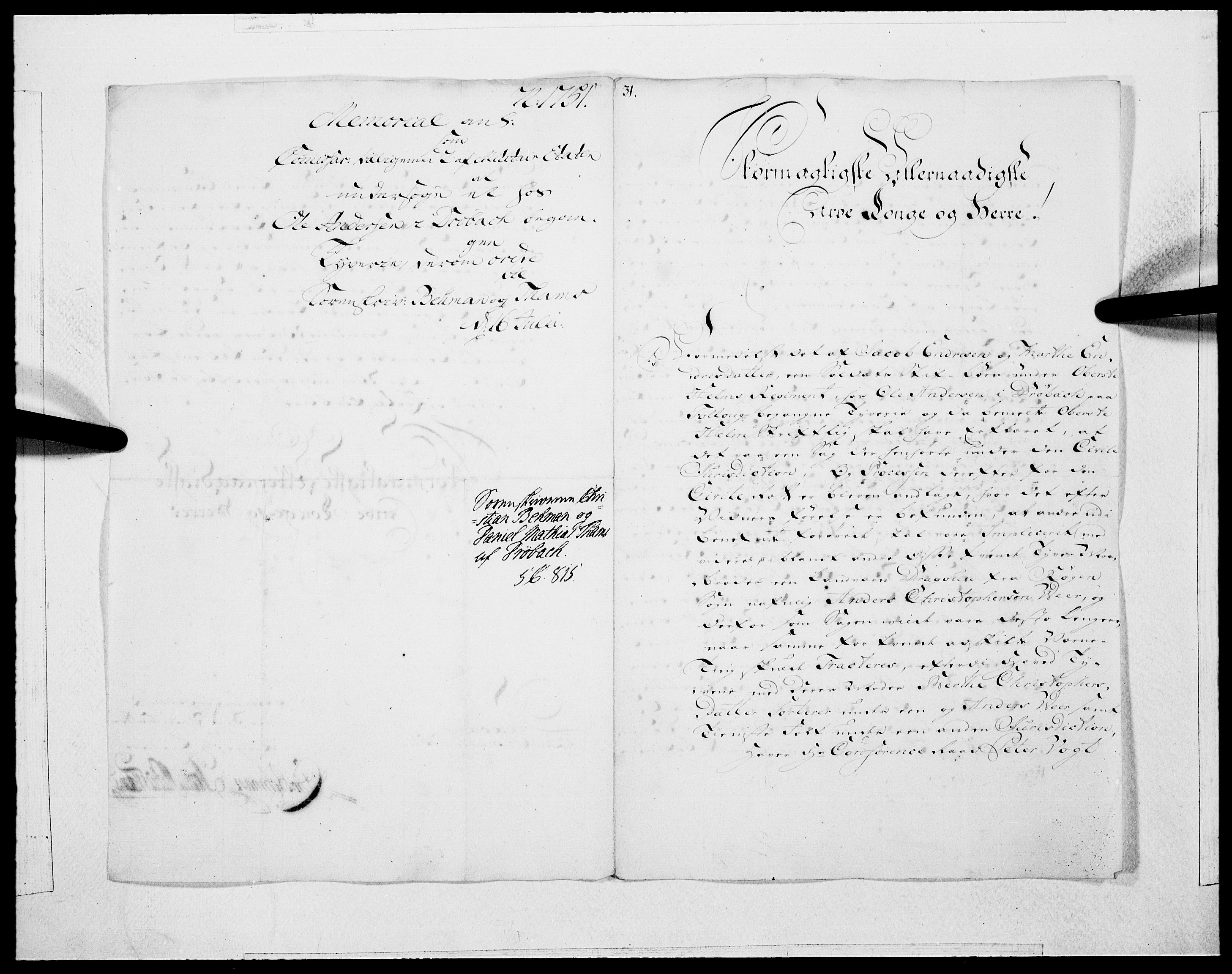 Danske Kanselli 1572-1799, AV/RA-EA-3023/F/Fc/Fcc/Fcca/L0159: Norske innlegg 1572-1799, 1751, s. 45