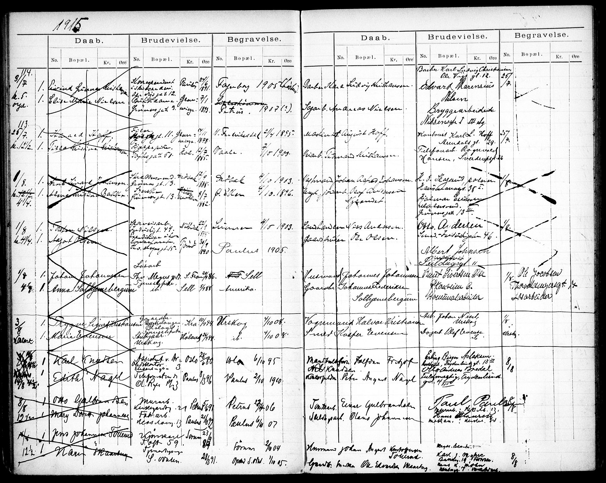 Paulus prestekontor Kirkebøker, AV/SAO-A-10871/H/Ha/L0002: Lysningsprotokoll nr. 2, 1914-1916